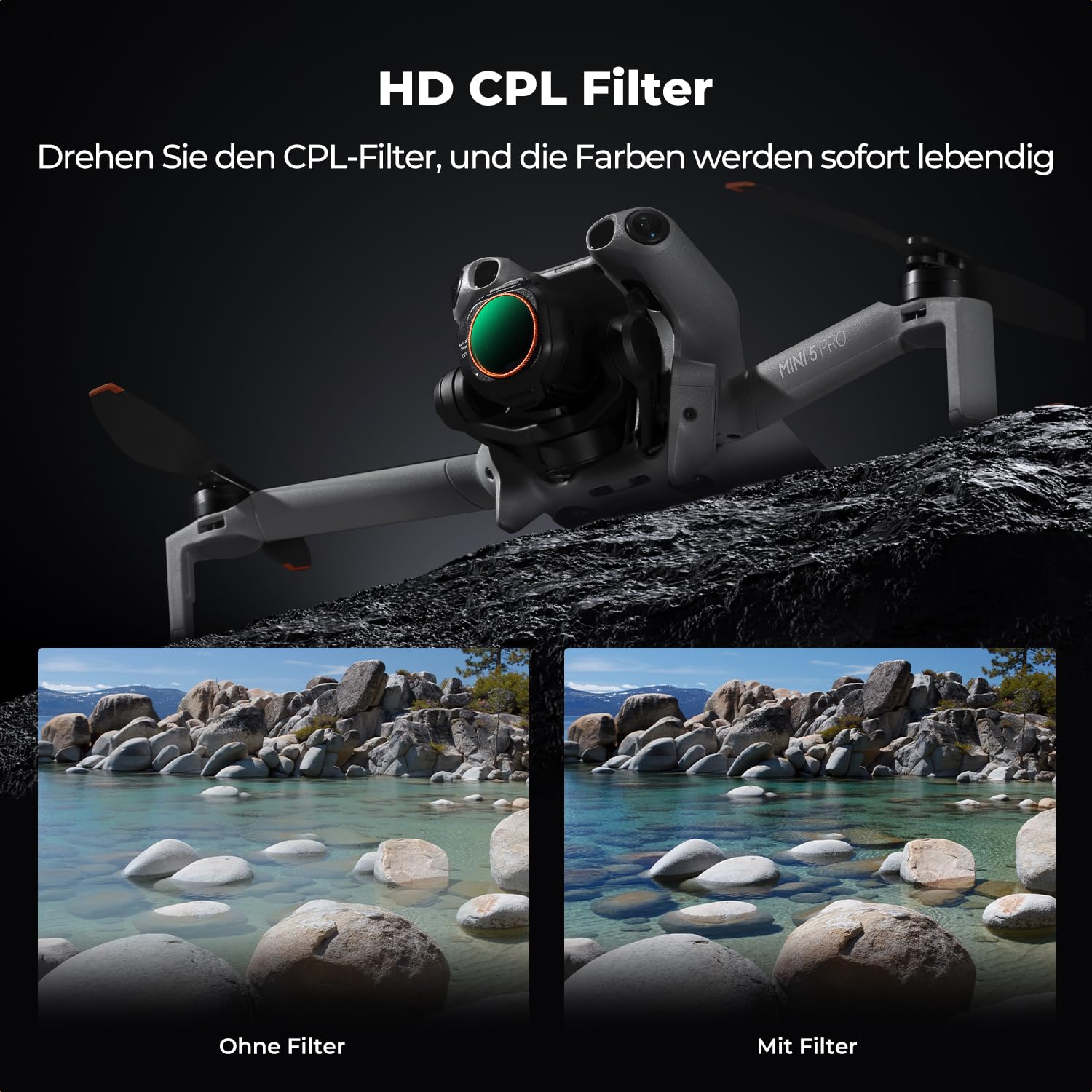 K&F CONCEPT Mini 5 Pro Bright Day ND/PL,CPL Filter,6 Stück CPL, ND4&PL,ND8&PL,ND16&PL,ND32&PL,ND64&PL Filter Kompatibel mit DJI Mini 5 Pro