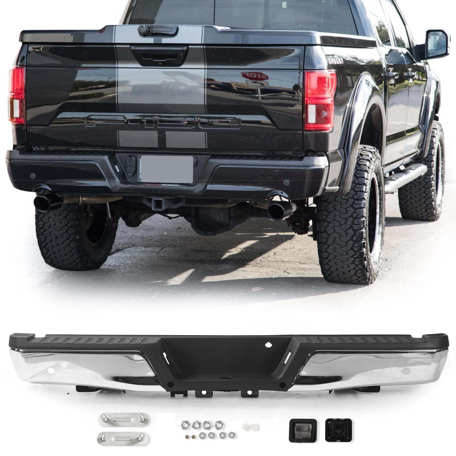 フクロー Amazon.com: JustDrivably Chrome Rear Step Bumper Assembly w/Rear