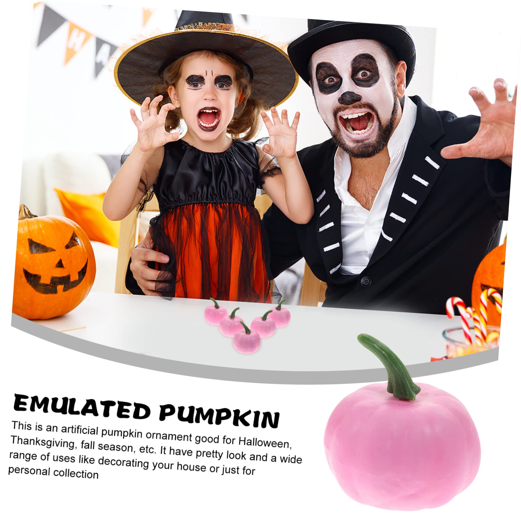 Alipis 60 Pz zucca artificiale halloween pumpkin addobbi autunnali ornamenti di zucca schiume puntelli di zucche decorazioni autunnali per la casa decorazioni di Schiuma rosa
