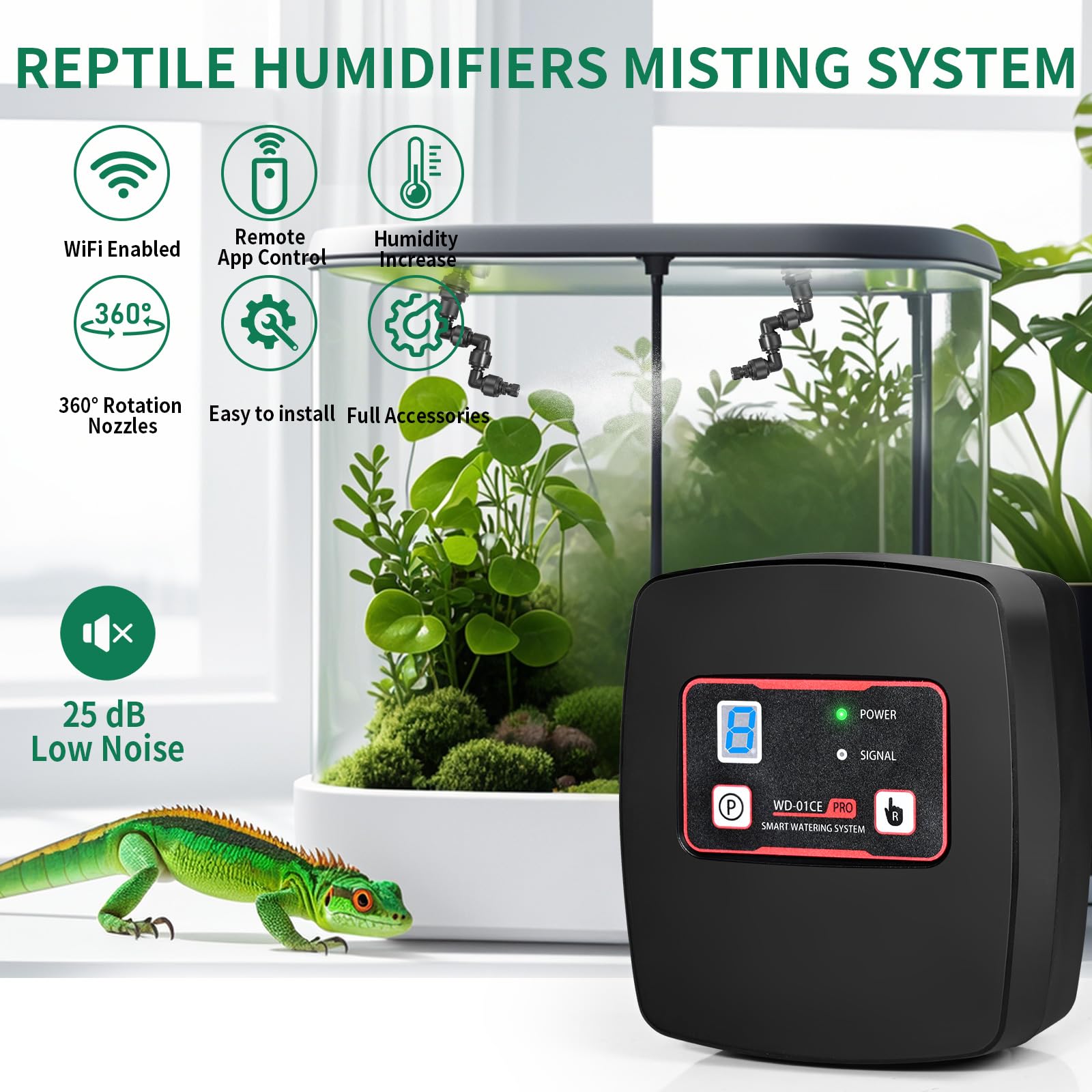 Inteligentny system nawadniania terrarium inteligentny system zraszania terrarium, nawilżacz powietrza z timerem i dyszami natryskowymi