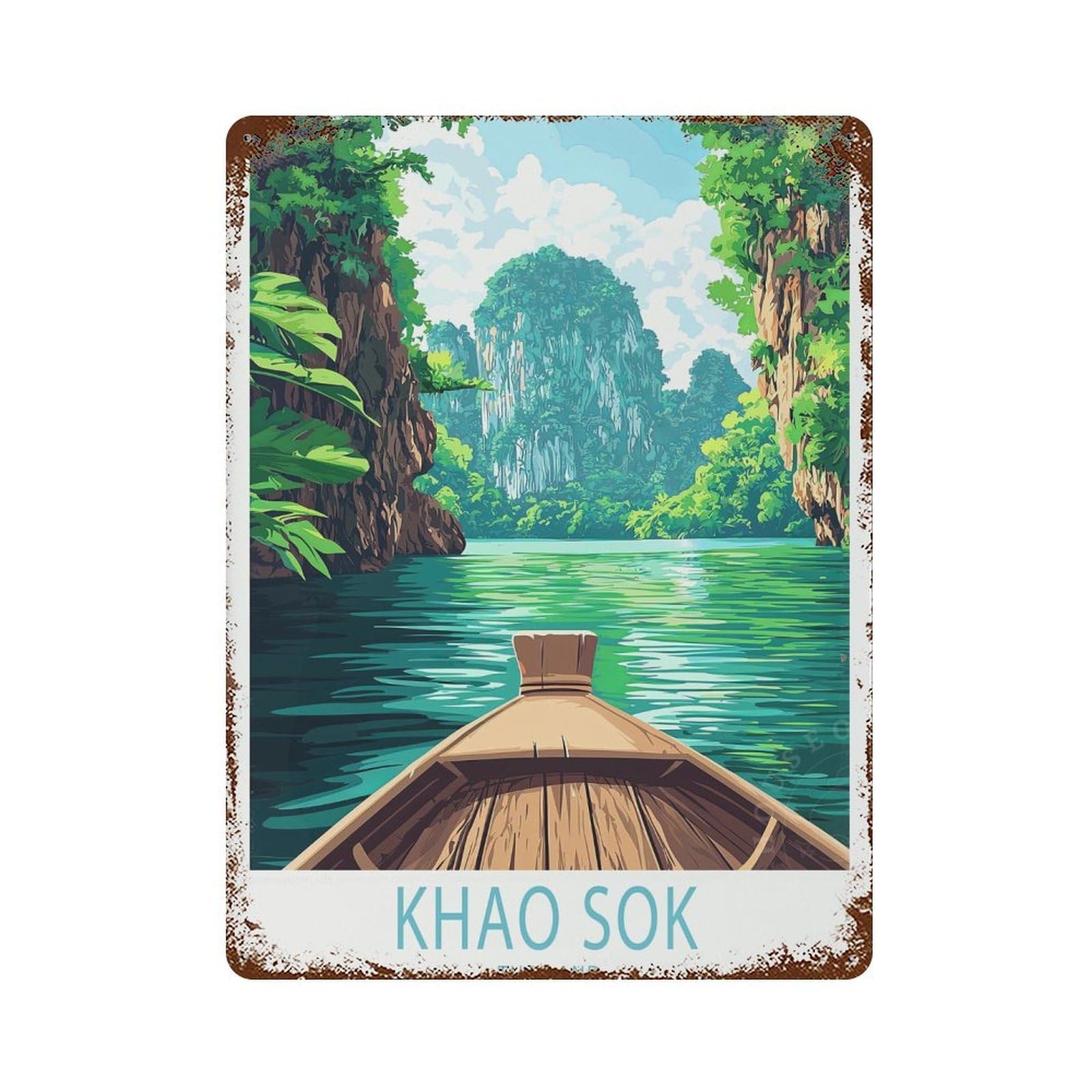 xiaoxiaoshen Khao Sok National Park Travel Thailand Wedding Gifts, Birthday Wall Decor Art Metal Tin Poster Modern Home Decor Art Home Bar Shop Decorations Vintage Sign 40x30cm