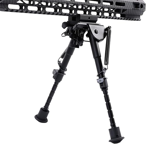 Miniatura 8 de Pinty Rifle Tactical Bipod Adjustable Spring Return Adapter  Compatible with Picatinny Rail System  Adjustable 6-9 Inch Height