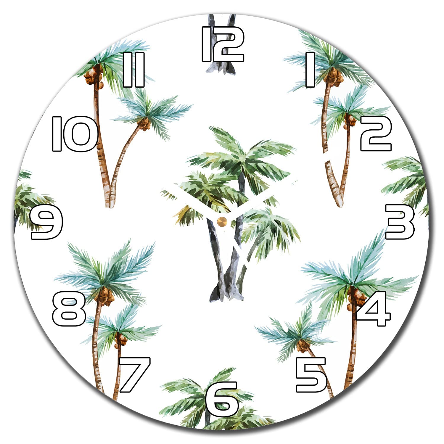 Horloge en verre lisible avec aiguilles blanches Coloray pour embellir un mur terne