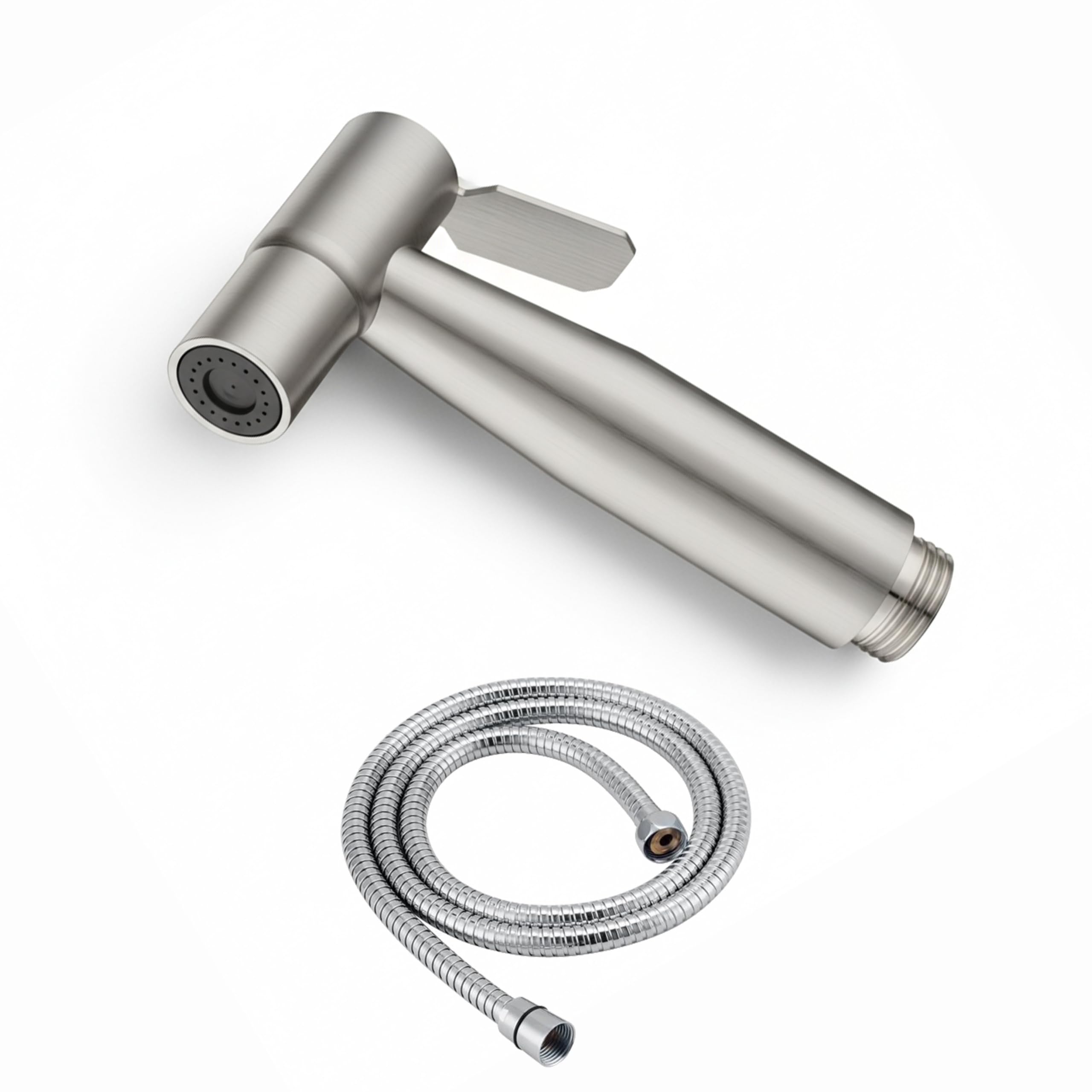 Pommeau de douche mobile pour camping en acier inoxydable, alimentation en eau réglable, tuyau de 1,2 m, compact et idéal pour l'extérieur, vanlife et camping-car (chrome)