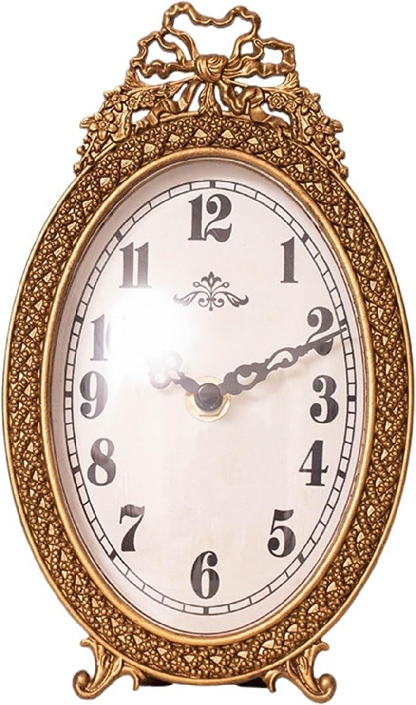 Mantel Table Clock French Retro Table Clock Ornaments Bedroom Desktop Clock Table Clock Decoration, Desktop Clock Living Room Home Decor