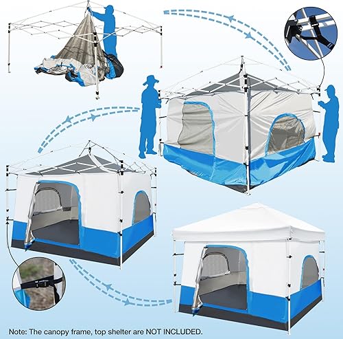 Miniatura 10 de REDCAMP Tienda de campaña para tienda de campaña desplegable, tienda interior que convierte el toldo de patas rectas de 10 x 10 pies o 10 x 20 pies