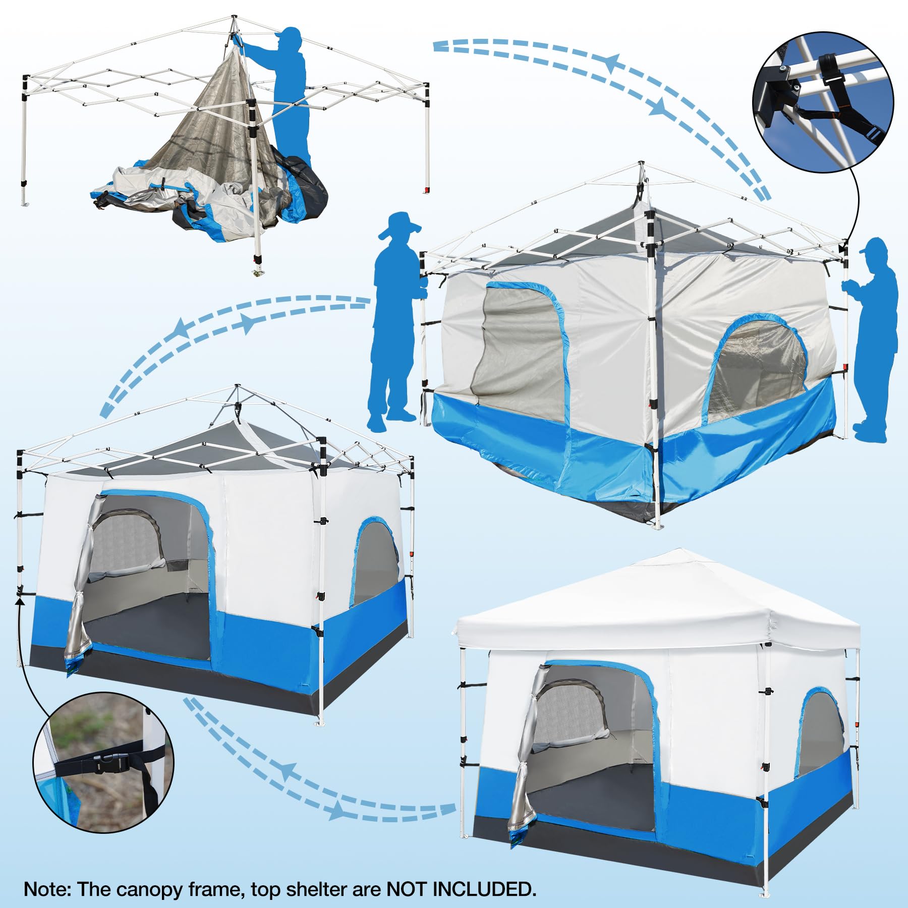 REDCAMP Canopy Camping Tent for Pop Up Canopy, Inner Tent with Pet