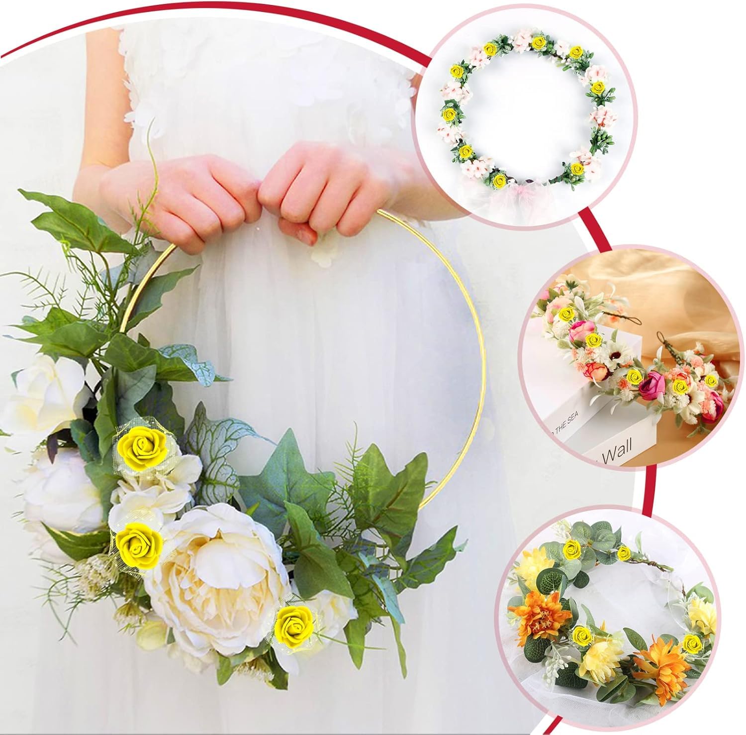 Taoyanmo 144Pcs Mini Roses Artificial Flower Realistic Flower for Accessories Bridal Hair Clips Headbands Dress Bridal Bouquets - Image 2
