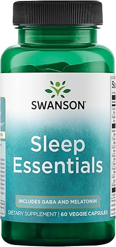 Swanson Sleep Essentials incluye GABA y melatonina - 60 cápsulas vegetales