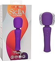 Vista 1 de CalExotics Stella - Masajeador de varita de silicona líquida, vibrador flexible recargable de primera calidad, juguete sexual para mujeres, morado