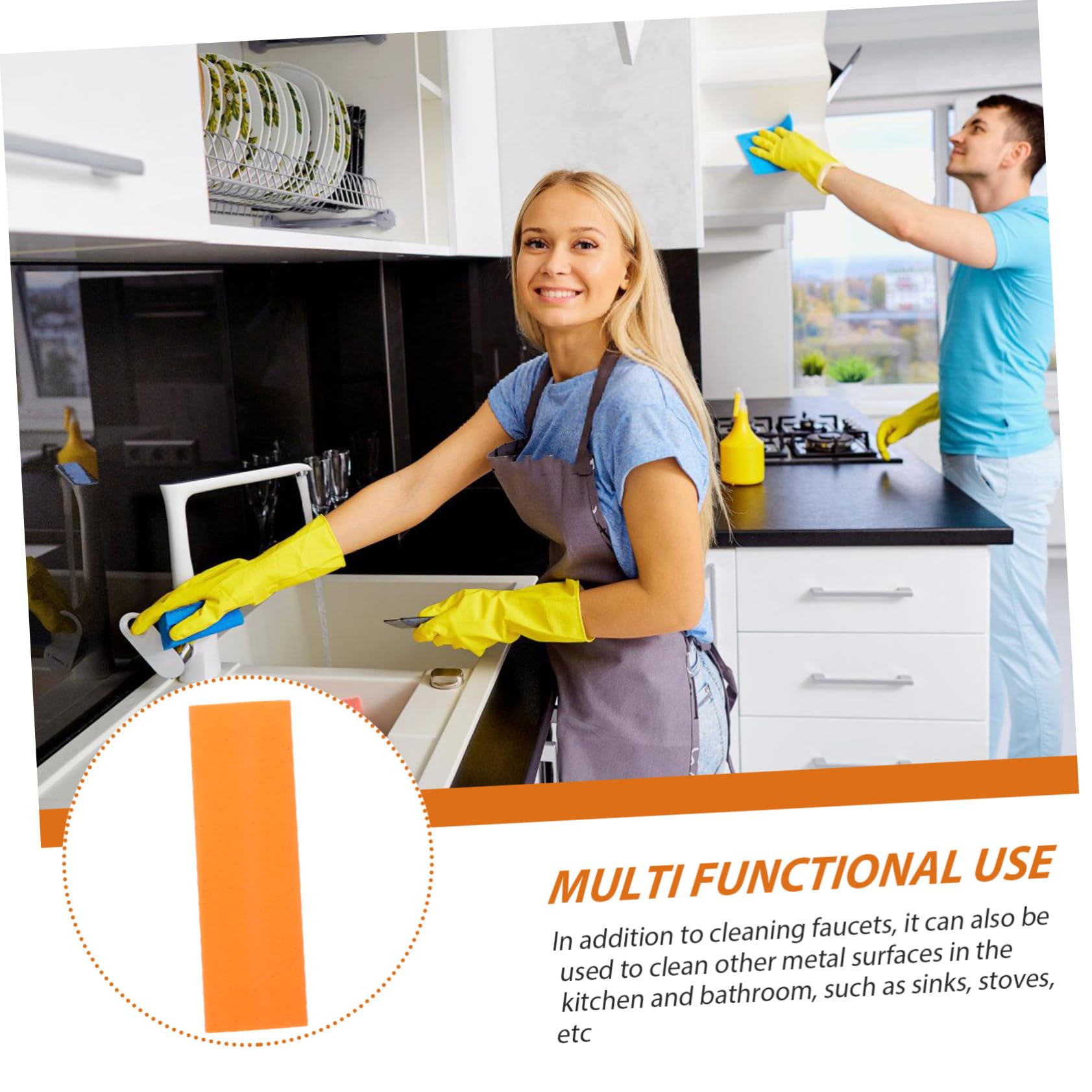 HONMEET Rubber Limescale Eraser for Kitchen Bathroom Rust Tool for Stainless Steel Sinks Oily and Appliances Lightweight Multipurpose Cleaning