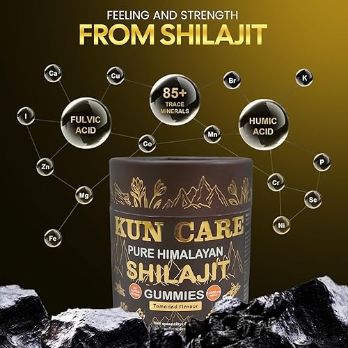 Miniatura 4 de Gomitas Shilajit – Grado dorado premium, 100% puras, 12,000 mg en total, 75% más de ácido fúlvico, probado por terceros. Aumenta la energía