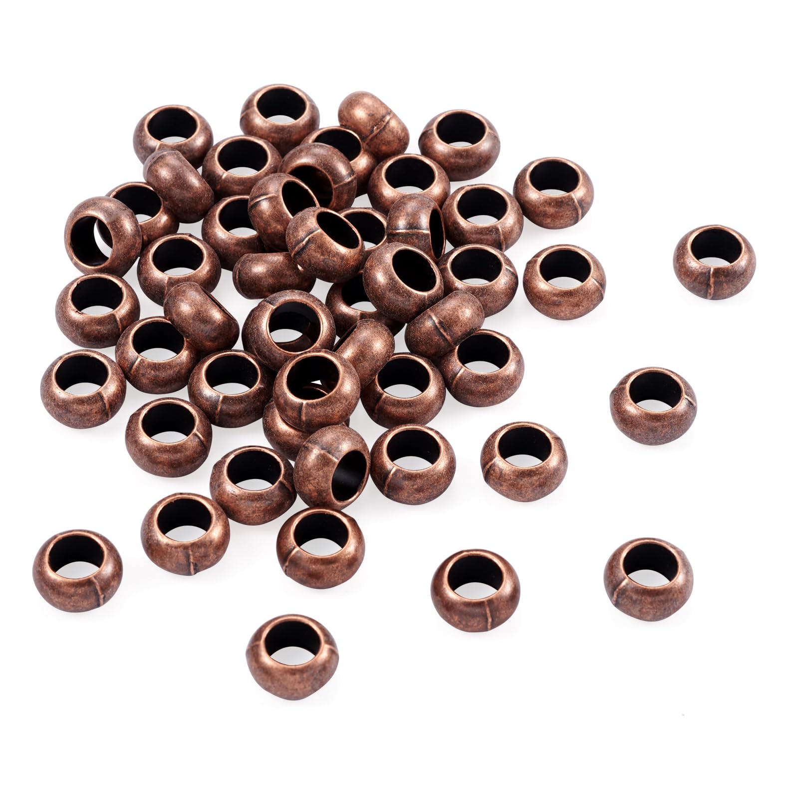 Amazon.com: Fashewelry 50Pcs Red Copper European Rondelle Ring Spacer ...