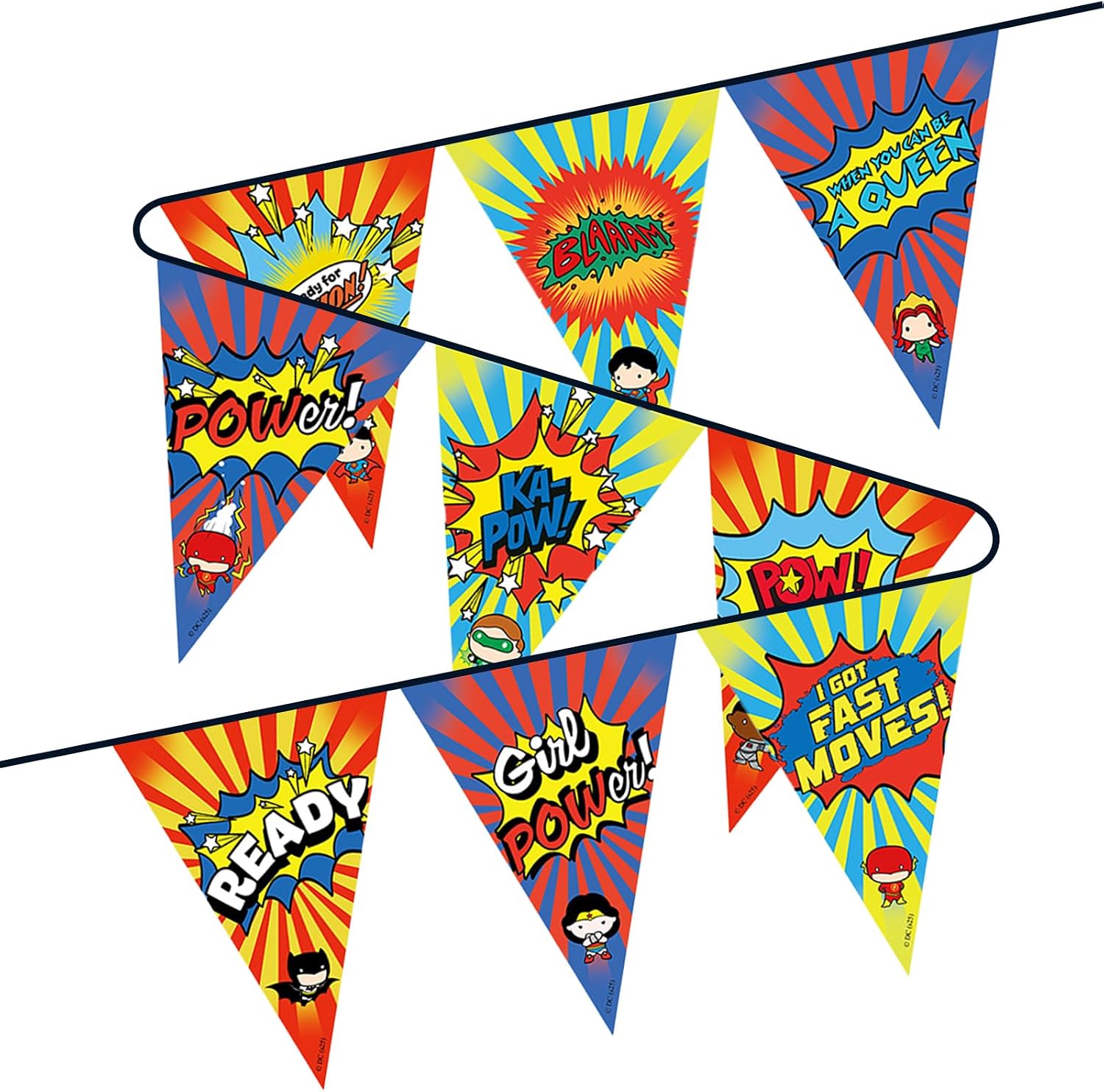 Superhero Party Decorations Supplies 10PCS - Cartoon Hero Sign Cutouts Cardboard Banner for Birthday,Baby Shower,Back to School,Classroom,Photo Booth Prop,Yard Porch Door Hanger Decorations