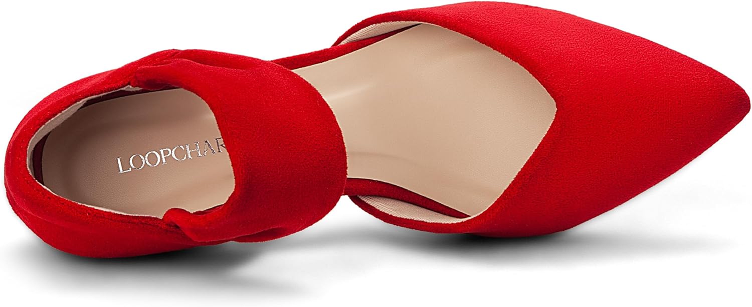 Women's Kitten Heels Pointed Closed Toe Ankle Strap Low Pumps Dress Shoes Slip On Pumps for Wedding Party Work - Image 6