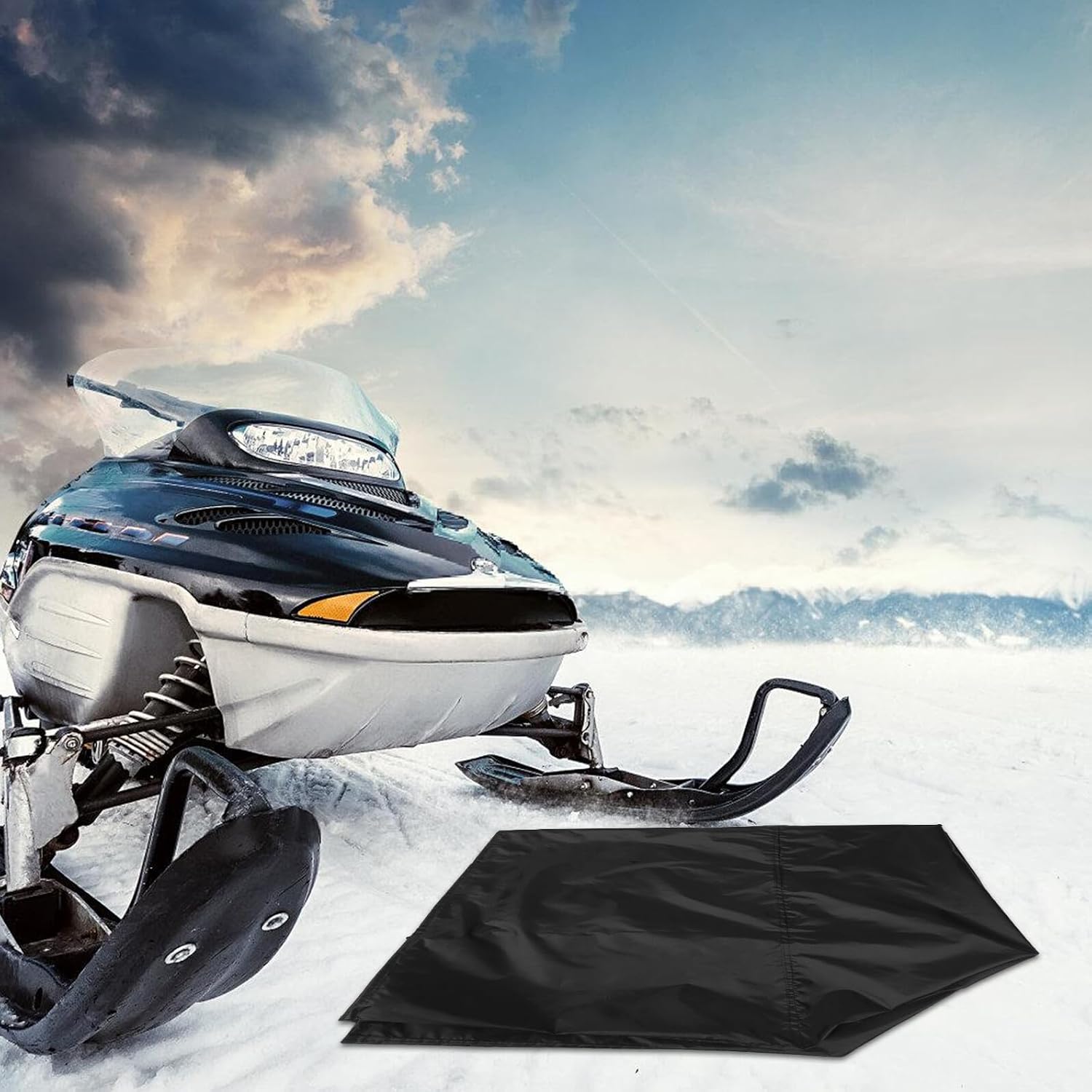 Heavy Duty Snowmobile Cover Towable Design Silver Quick Setup Sled Storage Protector for Ski Fishing Trap Outdoor Use