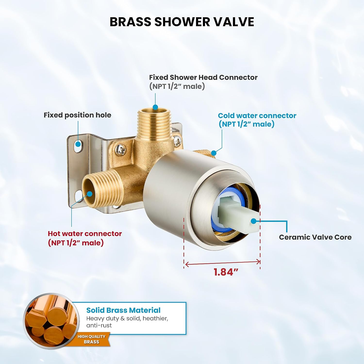 gotonovo Shower Faucet Set Bathroom Shower Head and Handle Set Complete 6 Settings 6 inch Rainfall Shower Head Kit High Pressure Shower System Combo Shower Trim Kit with Valve Brushed Nickel