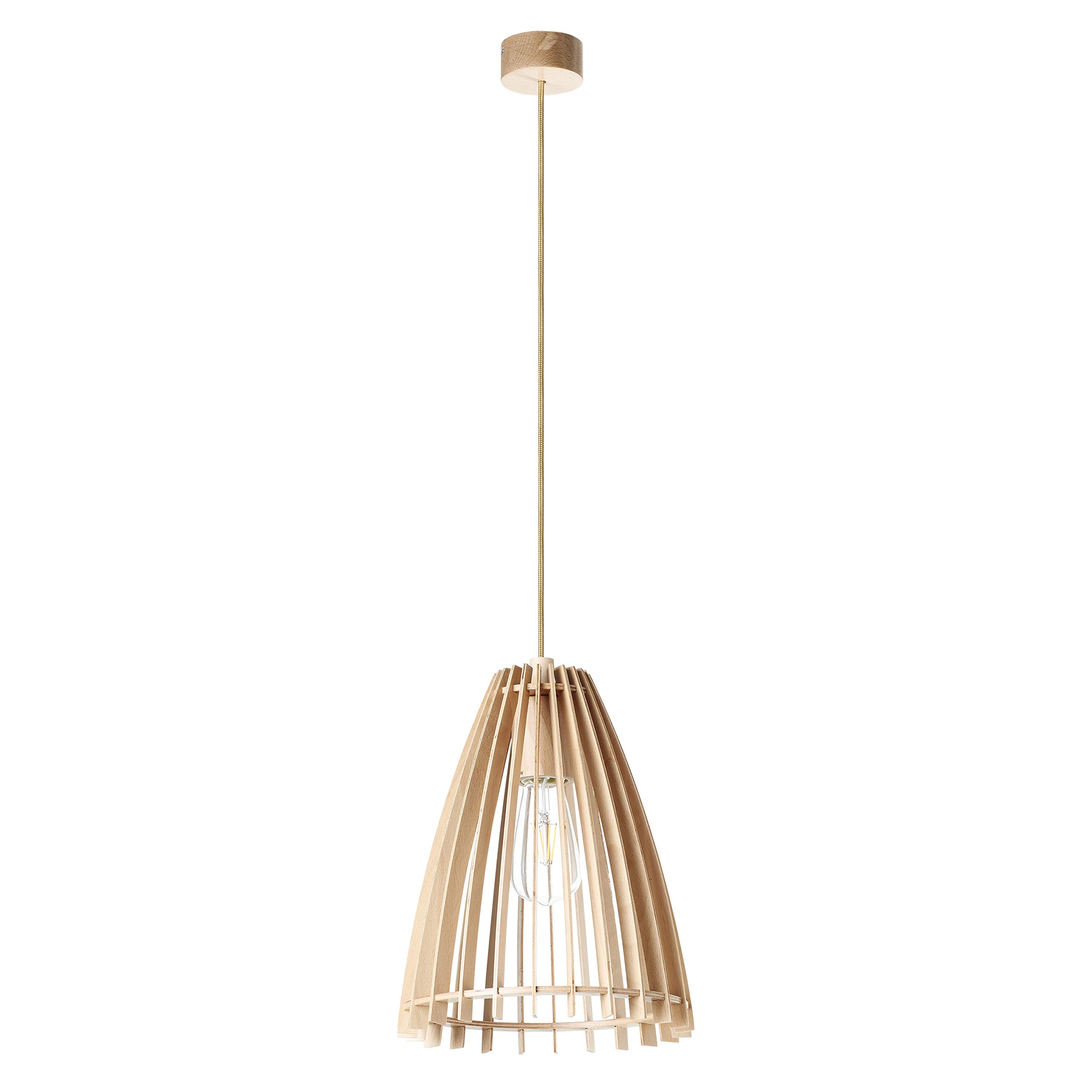EXO lighting - lampara techo colgante CUSKA de madera haya - lampara colgante techo circular interior IP20 lampara techo colgante salon o lampara techo colgante dormitorio