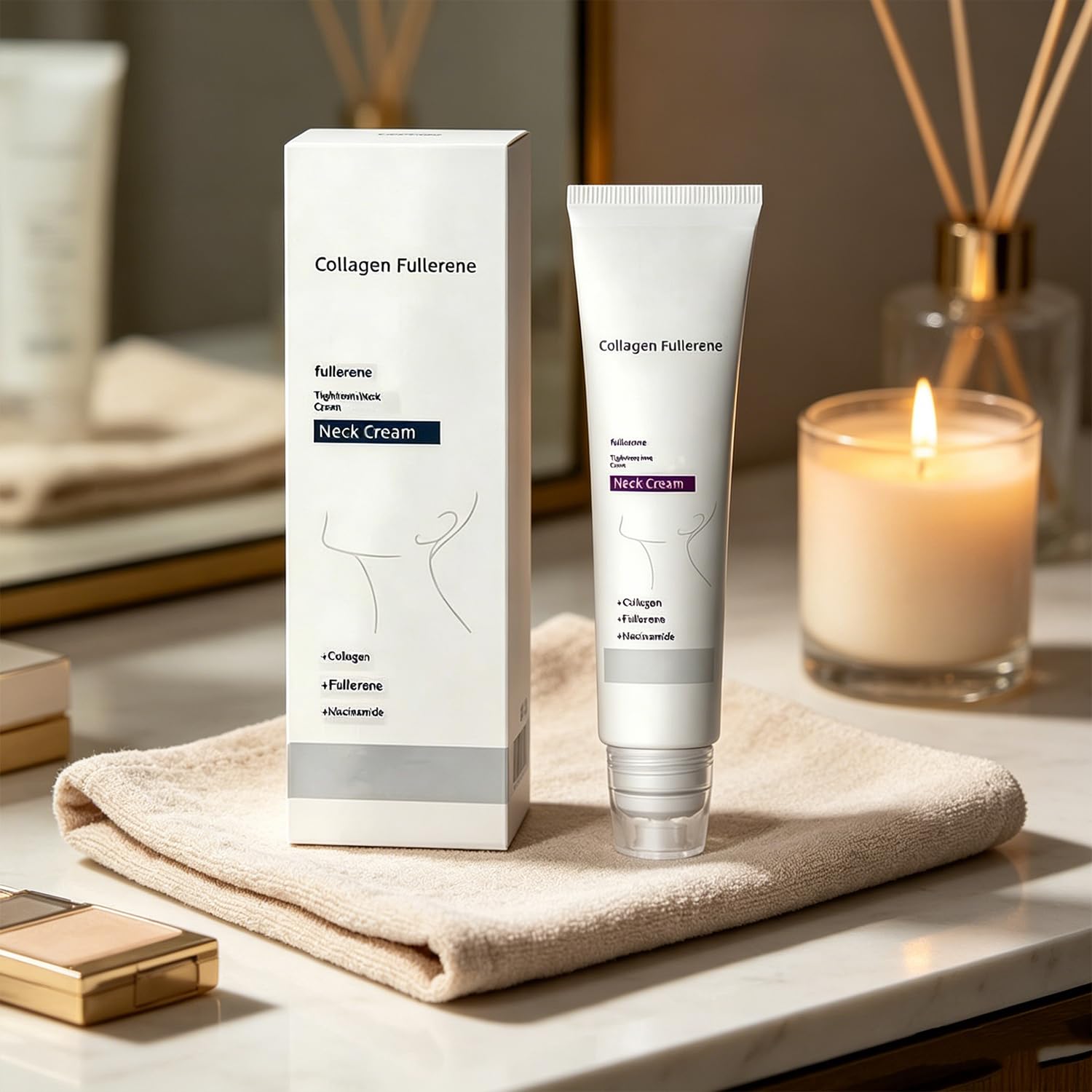 Magic Collagen Fullerene Neck Cream - Neck Skincare with Collagen Peptides, Magic 𝐂ollagen 𝐅ullerene Cream, Necks Firming Creams, Moisturizing, Wrinkles & Fine Lines Skin Care (5)