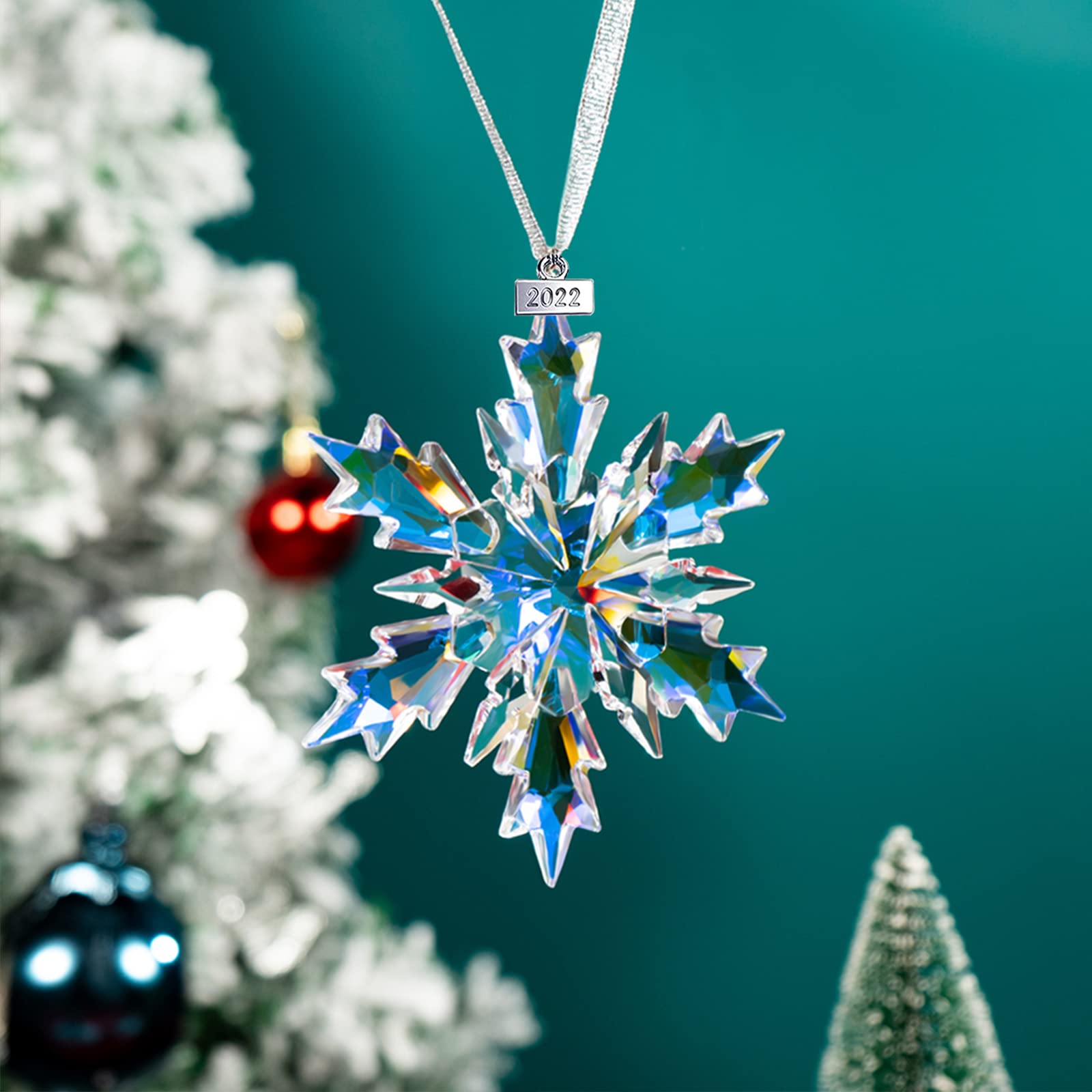 Amazon.com: SIYOUKI 2025 Christmas Crystal Ornament, Snowflakes of