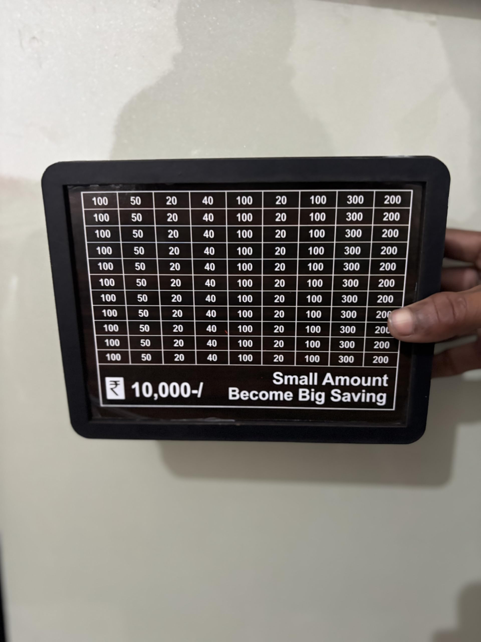 Money Saving Challenge Frame ₹10,000 | Daily Savings Board with Numbers | Reusable Savings Tracker Box | Small Amount to Big Saving Planner | Black Frame-image-10