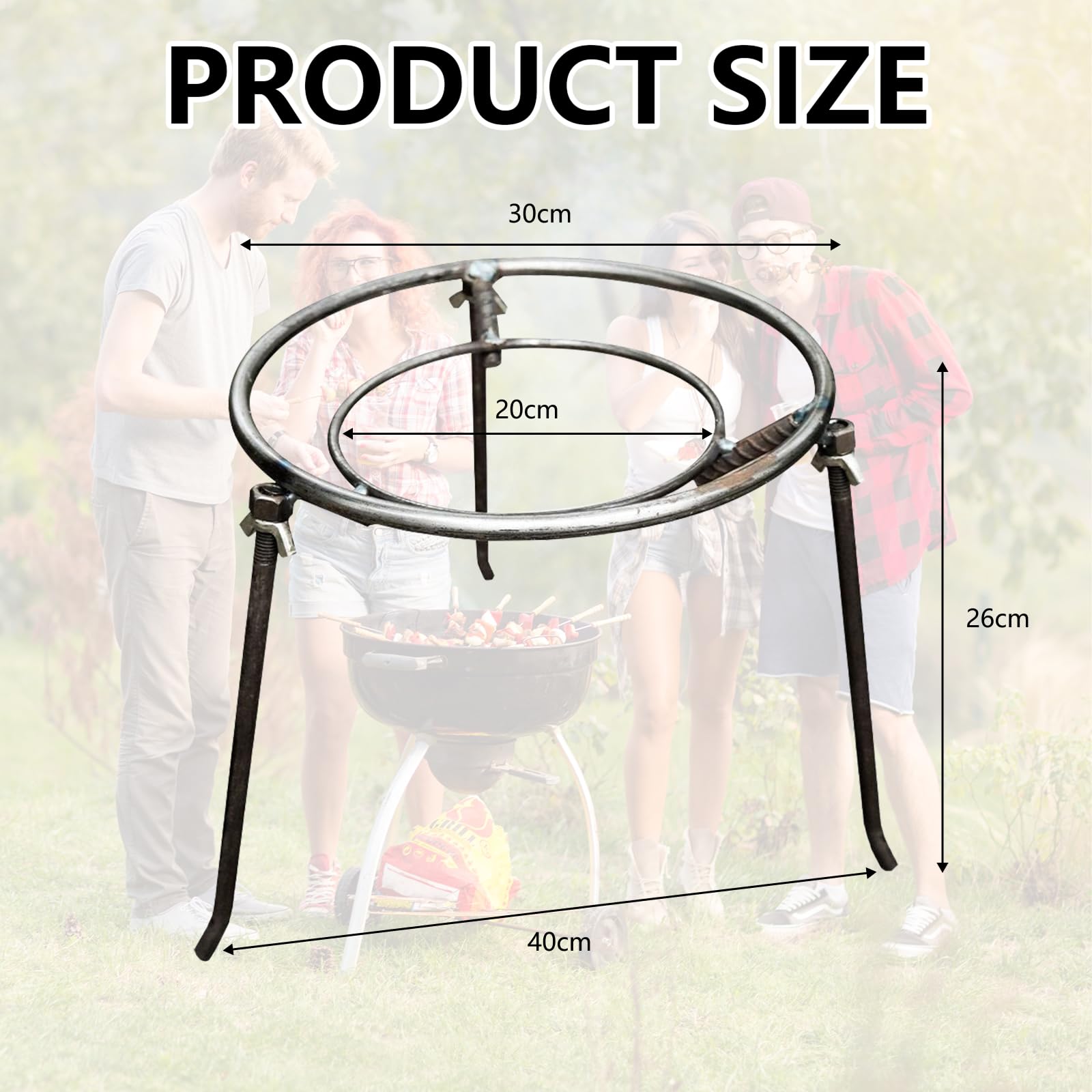 Treppiede per Braciere Supporto per Cucinare, Supporto per Pentola da Campeggio e falò, Treppiede per Pentola da Cucina Rimovibile, Accessori per Pentole per Barbecue in Giardino