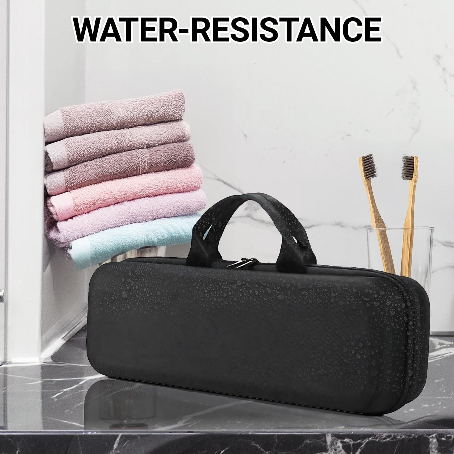 Bolsa de transporte para plancha de pelo Dyson Airstrait HT01, estuche rígido para plancha de pelo, impermeable, resistente a los arañazos y almacenamiento organizado para accesorios de potencia