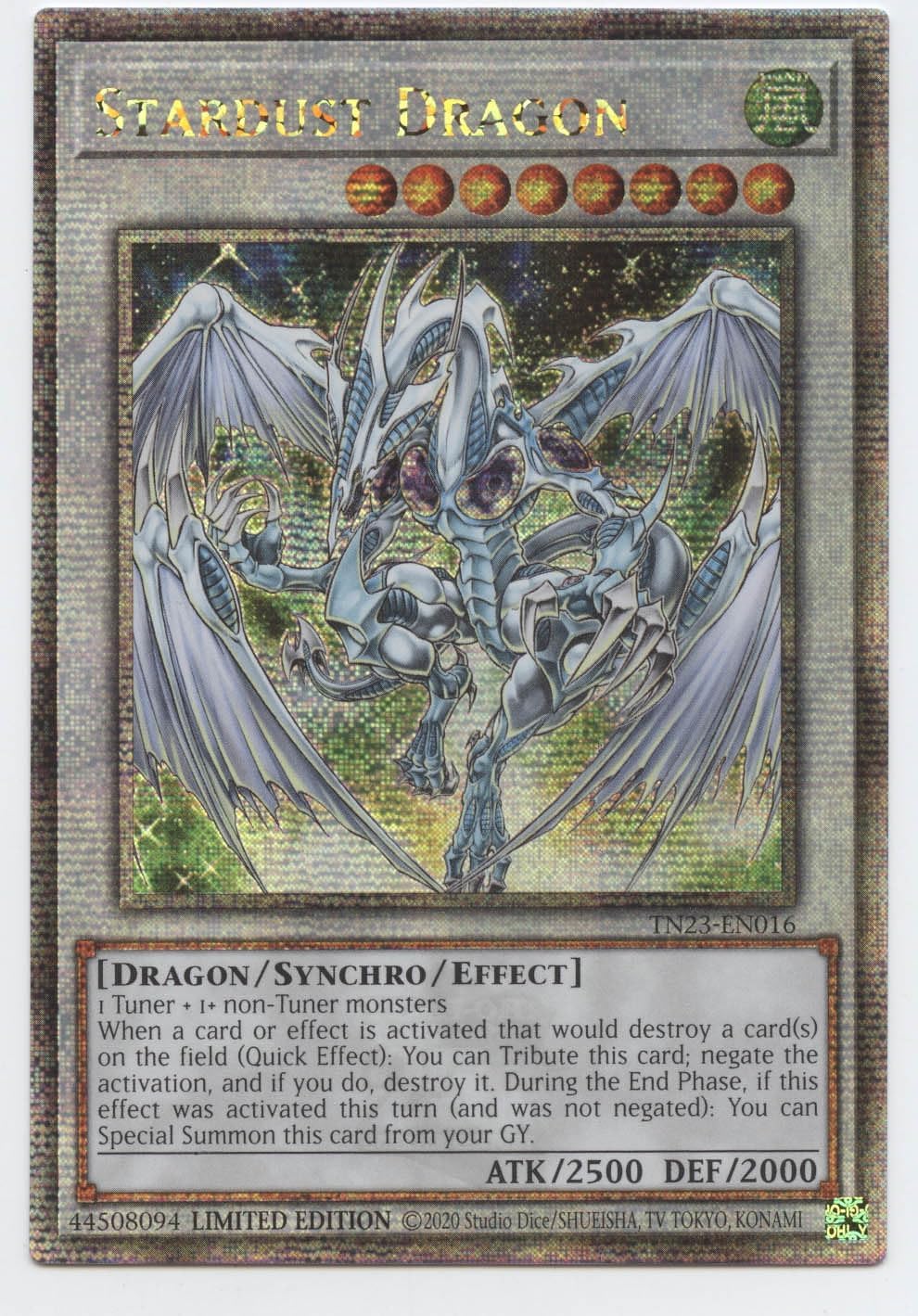 Stardust Dragon - TN23-EN016 - Quarter Century Secret Rare - Limited Edition