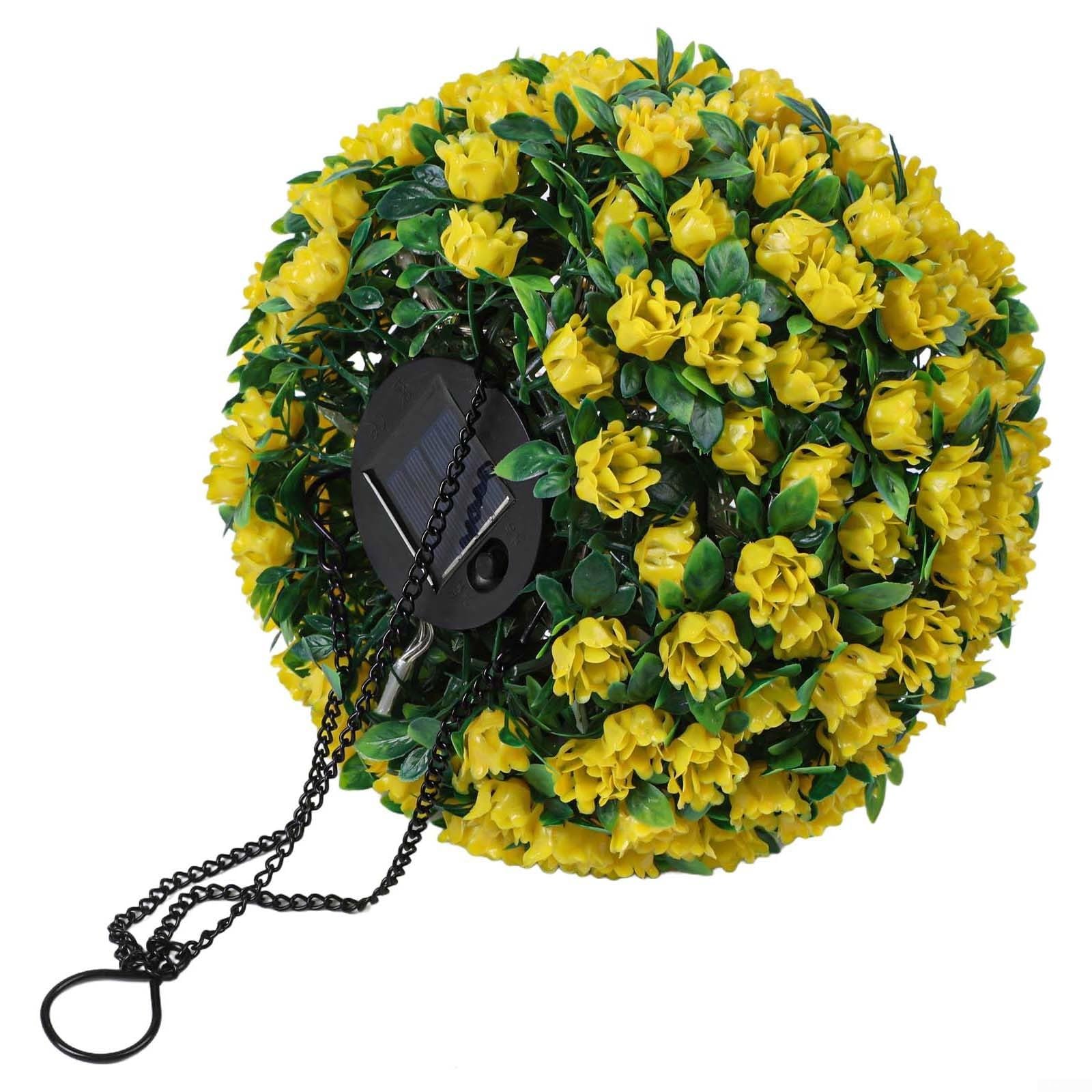 Lampada a sfera da appendere all'esterno, a energia solare, pianta artificiale resistente alle intemperie per la decorazione del giardino (B)