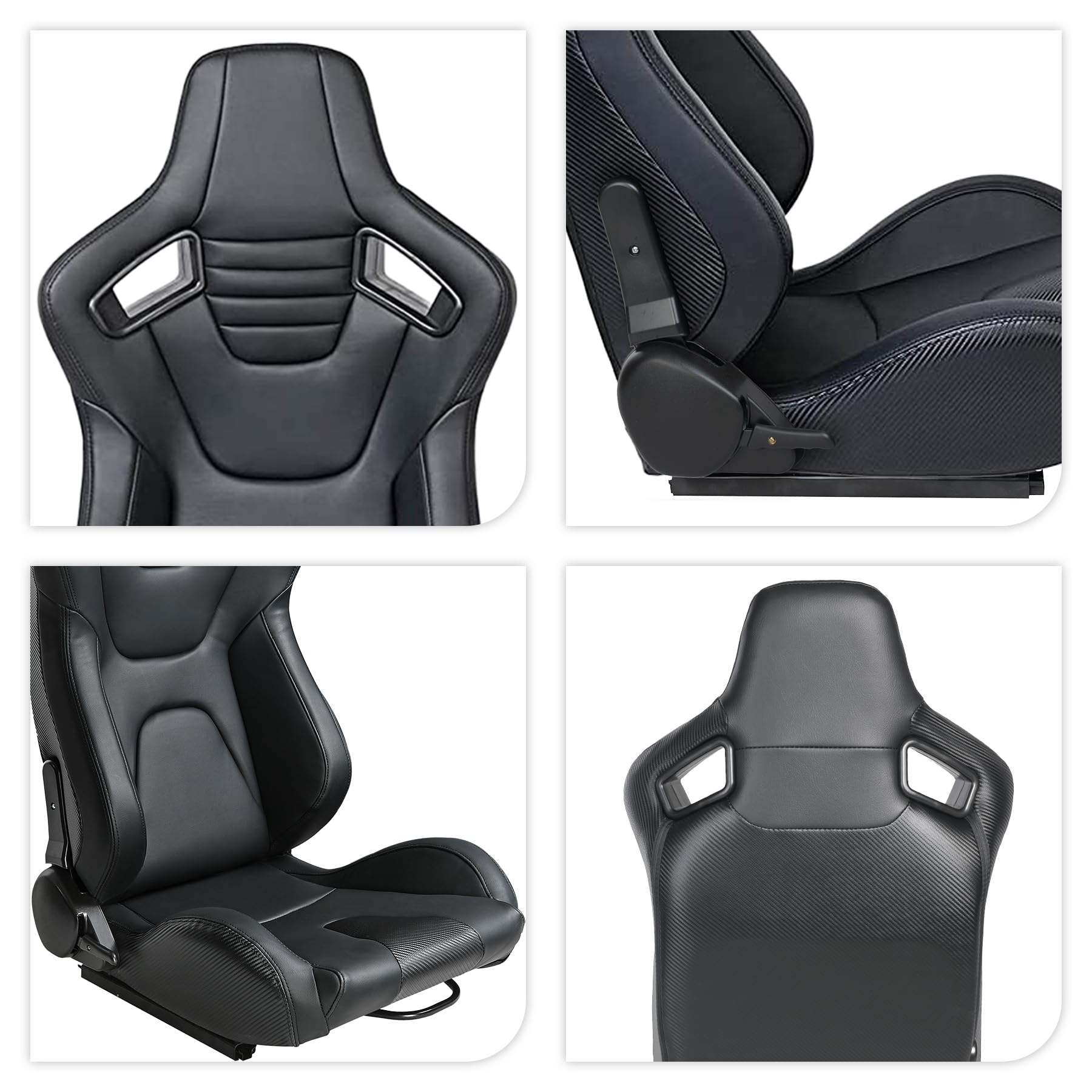 Amazon | WIILAYOK 2パック レーシングシート、ユニバーサルPVCレザー