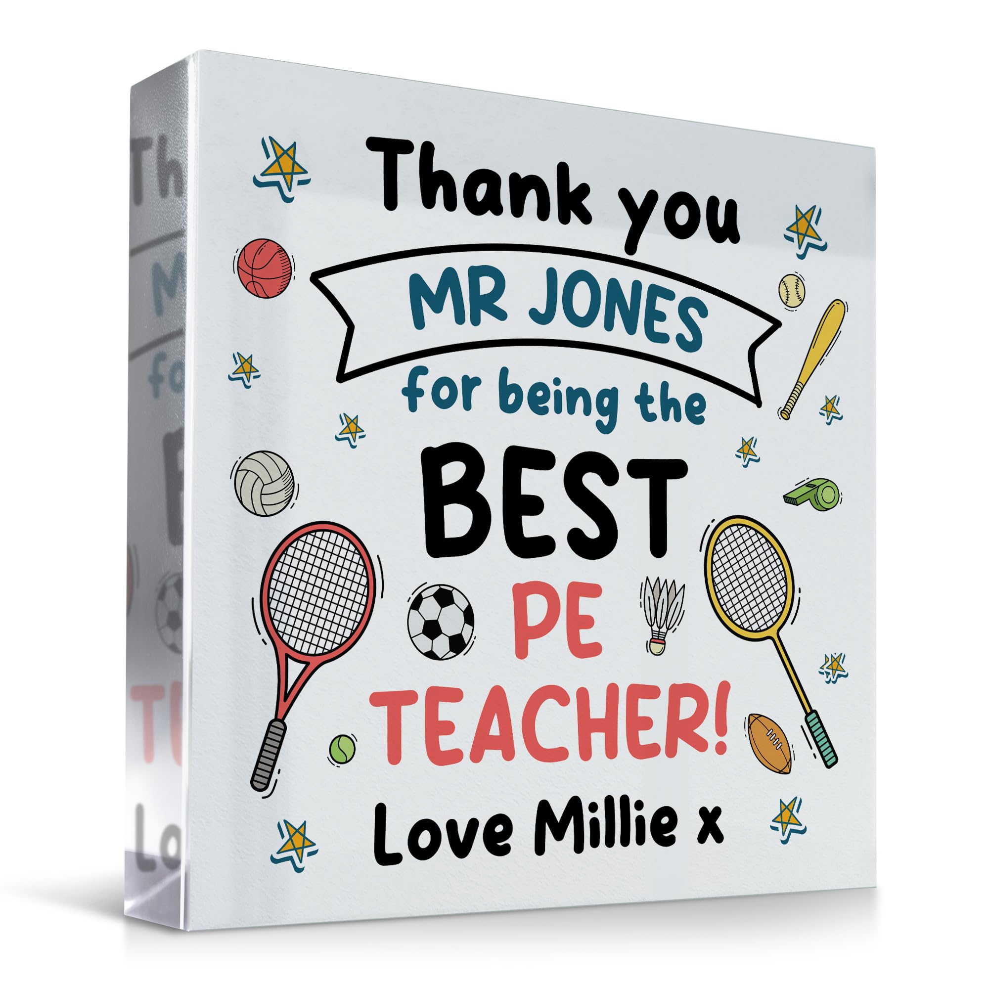 Red Ocean PE Teacher Gift, Personalised Gift For PE Teacher, PE Teacher Thank You For Him Her, End Of Term Gift, End Of School Present, Leaving School Gift, Teacher Gifts For Men Women