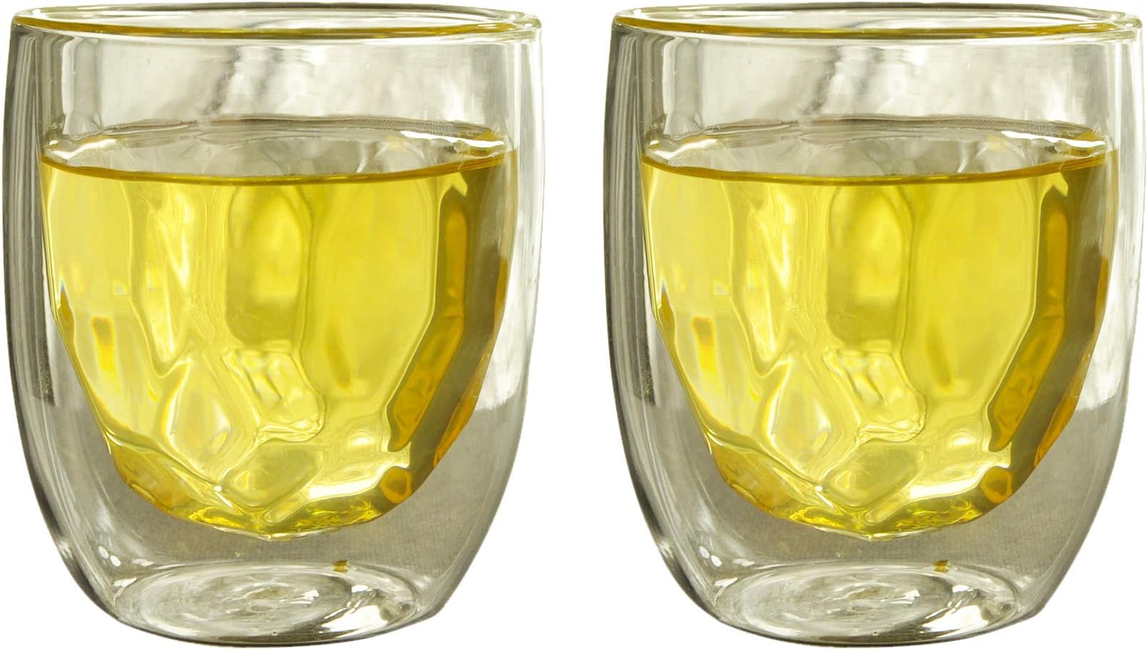 Qdo Elements Double Walled Tumbler (Metal), Double Wall Glass, Keeps Drinks Cold & Hot, Set of 2, 210mL, 7.1oz