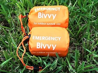 2 Packs Emergency Thermal Sleeping Bag, Survival Bivvy Sacks Blanket with Whistles, Waterproof Lightweight Survival Shelter Blanket Bag Gear for Outdoor Hiking Camping Adventure..
