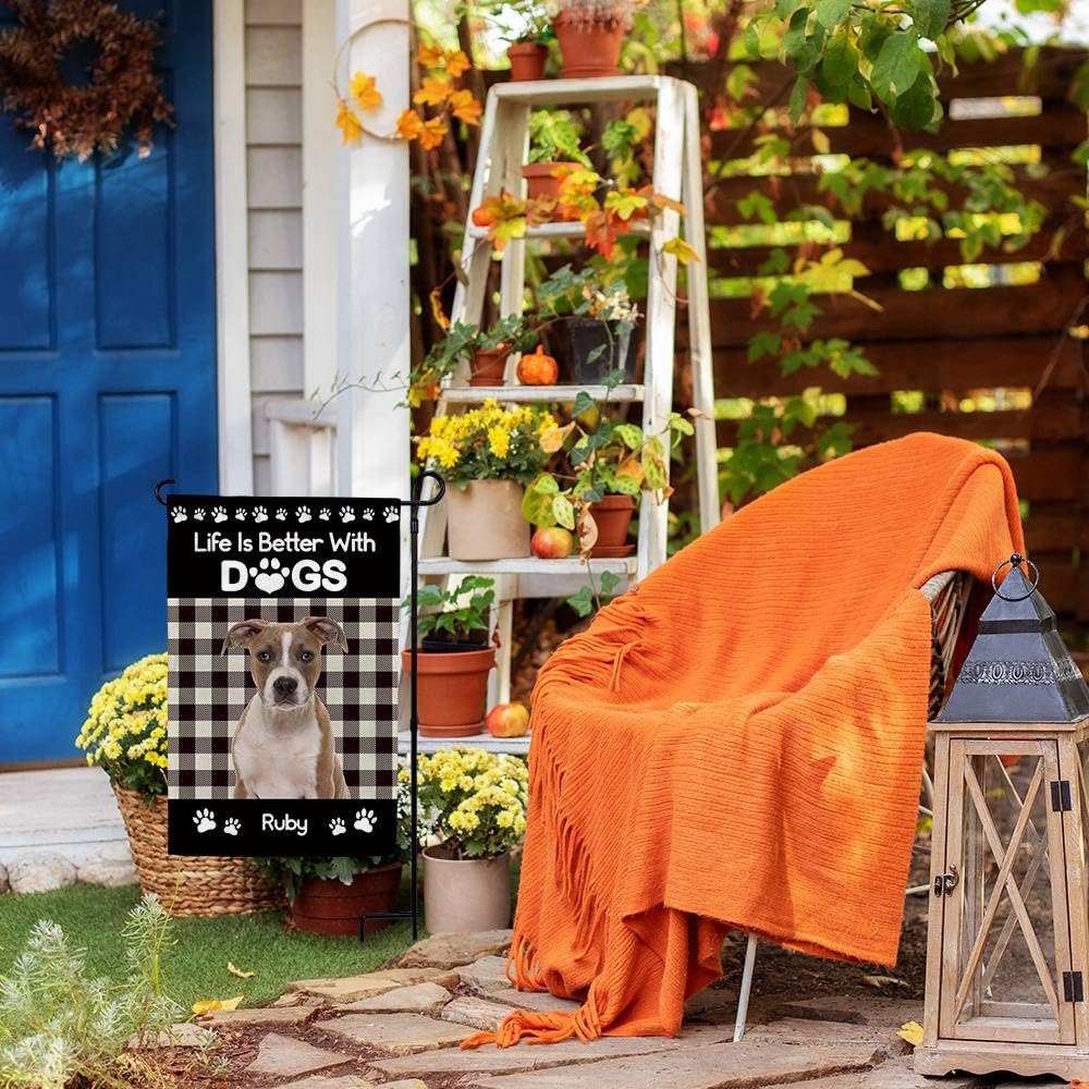 Ganshan Bi These Premises Protected by Havanese Garden Flag Dog Warning Welcome Yard Flag Sign Banner per Outdoor Farmhouse 31 x 45 cm doppio lato