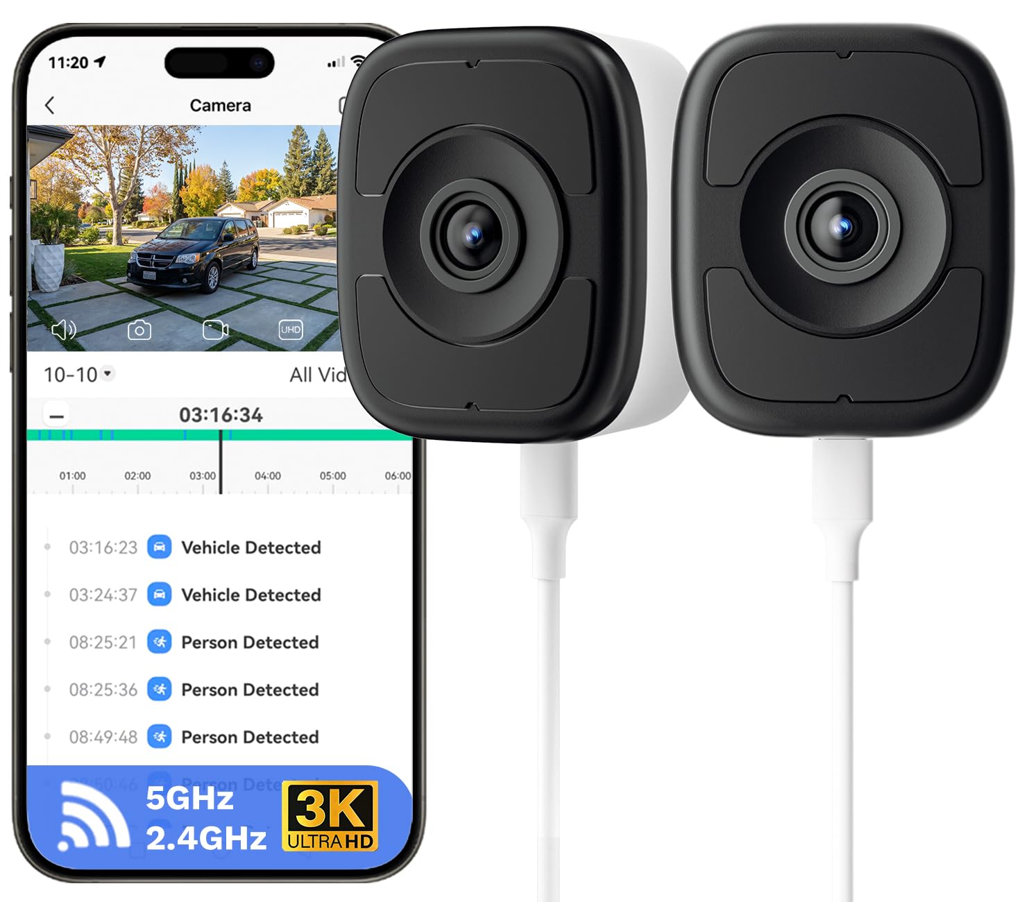 Photo 1 of LongPlus 5MP 3K Window Security Cameras, 2 Pack