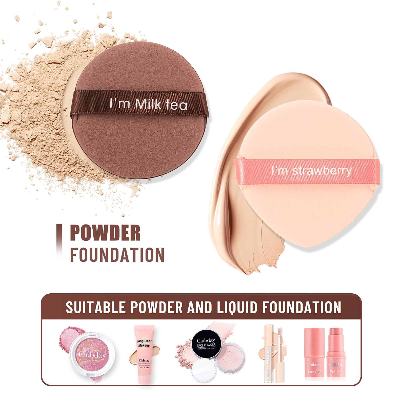 3 Pieces Water Drop,Round Setting Powder Puff Face and Body Makeup for Loose Powder Wet Dry Puff Cosmetic Foundation Beauty Makeup Tools for All Skin