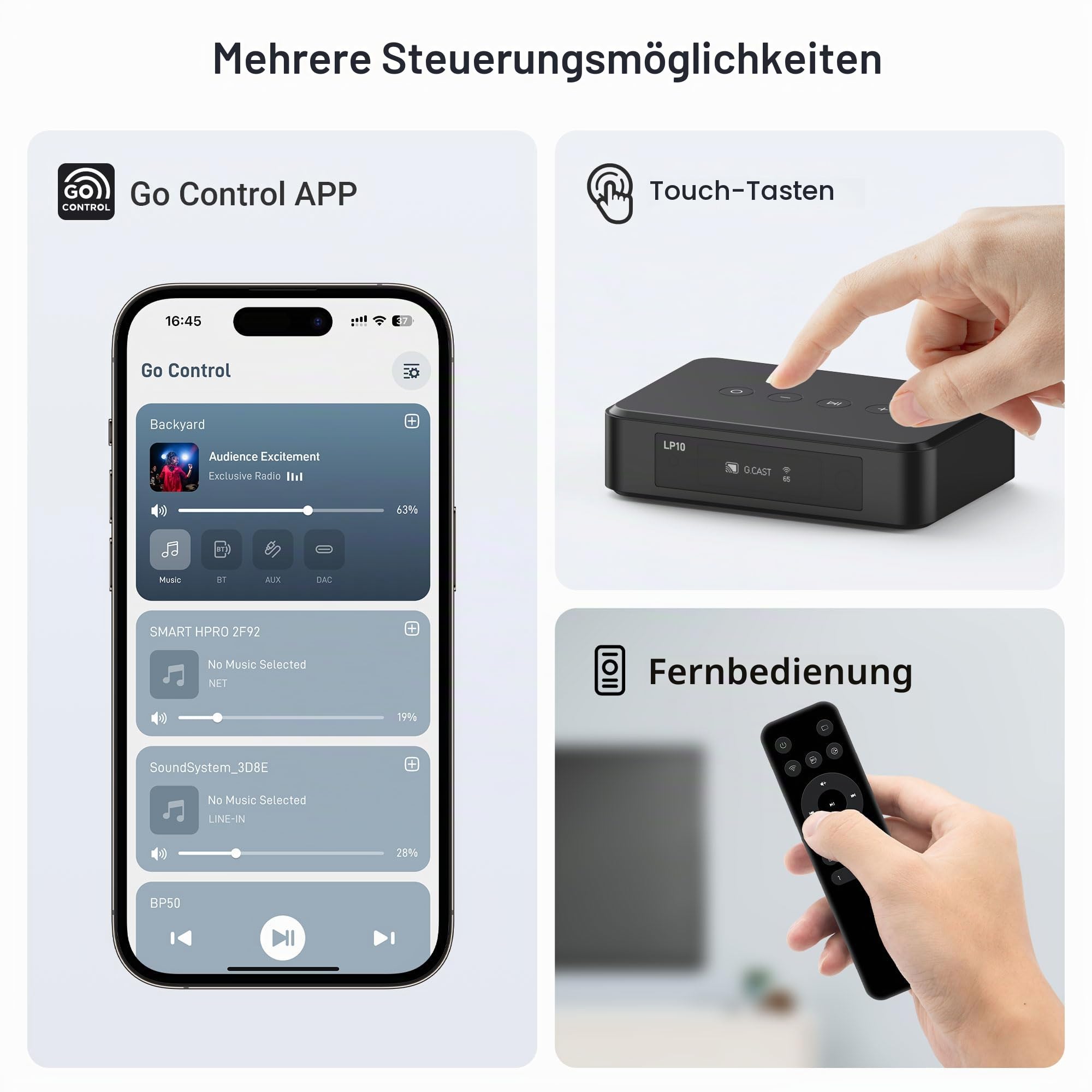 Arylic LP10 – kabelloser Musik-Streamer, unterstützt AirPlay 2, Spotify und Tidal – bietet vielfältige Streaming-Optionen, kompatibel mit Chromecast, WiFi & Bluetooth – Vorverstärker mit App