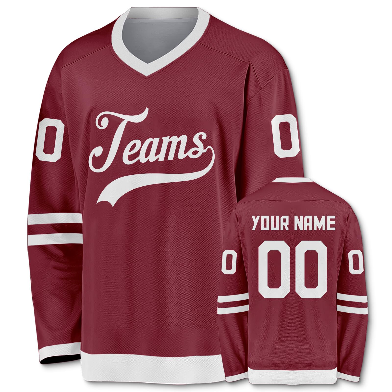 Custom Ice Hockey Jersey Hip Hop Personalized Printed Long Sleeves Hockey Jersey Custom Gift for Men Women Youth Kid