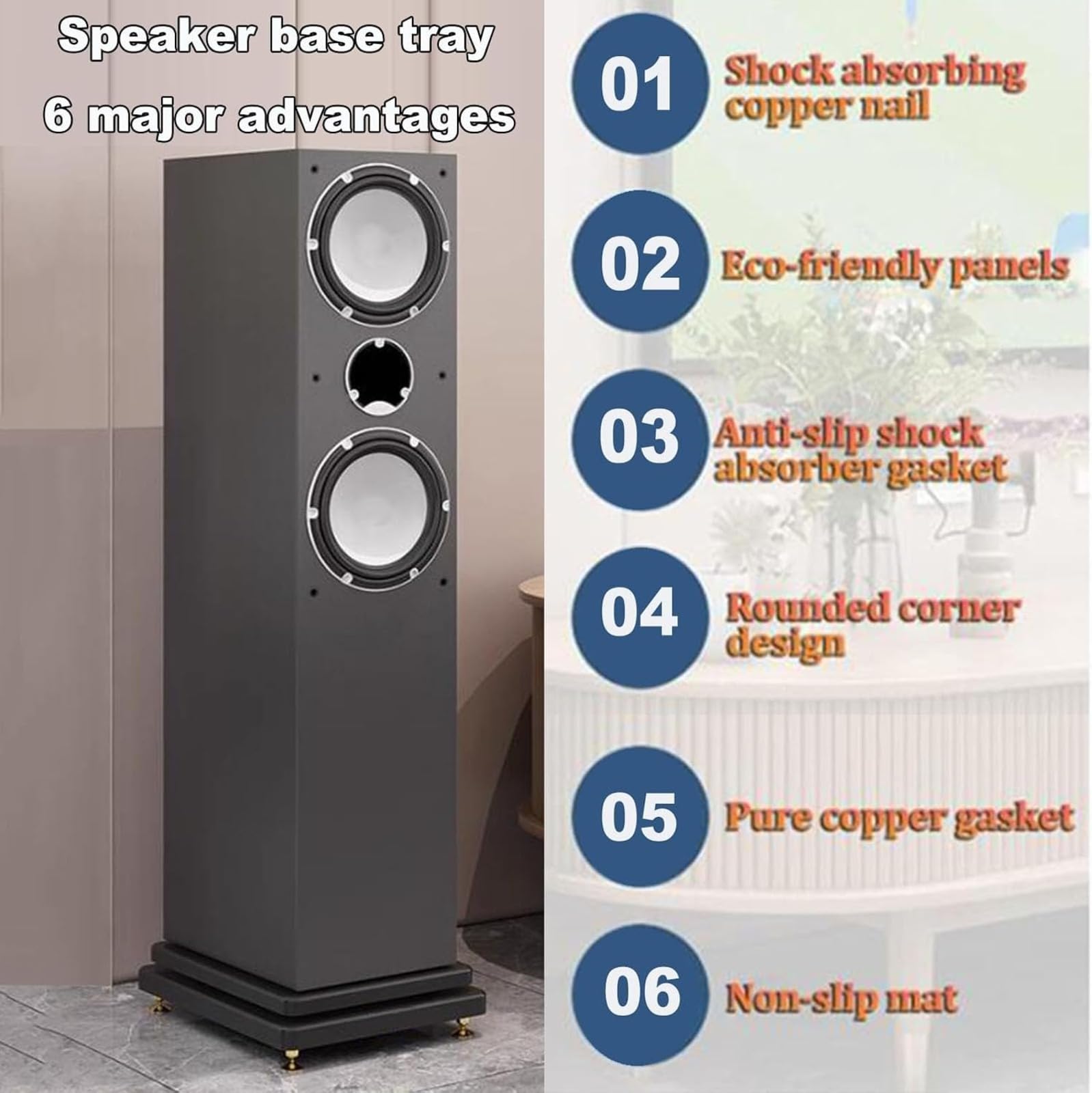 Isolation - Soporte para altavoz de subwoofer, base de doble capa de 30 x