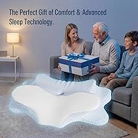 Vista 8 de Almohada cervical para el cuello – Almohada de espuma viscoelástica para aliviar el dolor de dormir, almohadas ergonómicas de contorno para dormir