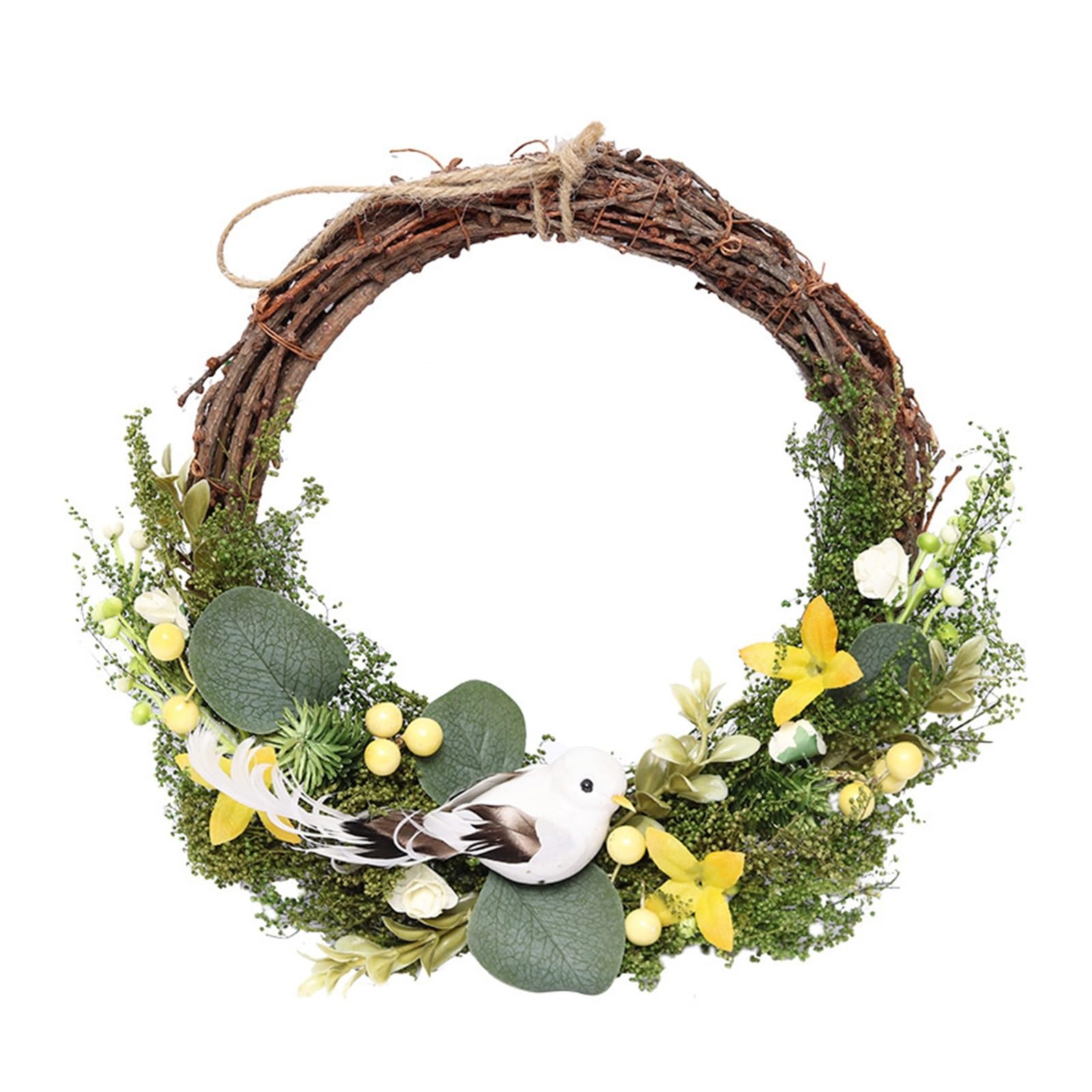 Pendentif de porte de décoration en guirlande nid d'oiseau durable pour entrée chic