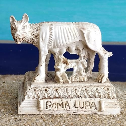Miniatura 2 de Estatuas de lobo de la antigua Roma pequeña escultura de reptil acuario terrario pecera decoraciones adorno tortuga lagartija tanques decoración
