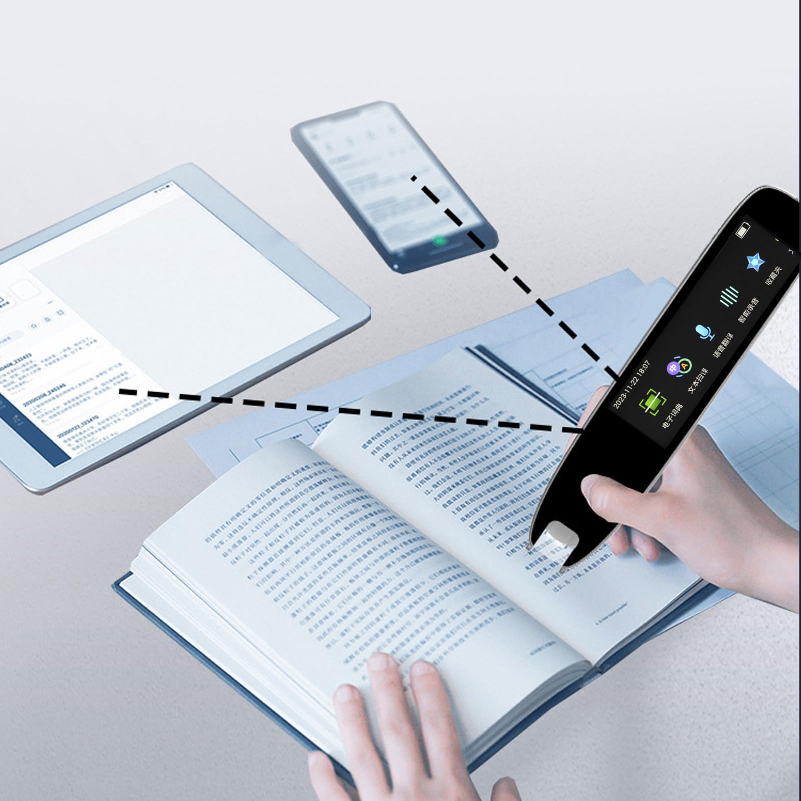 Penna di Traduzione Scansione Penna di Lettura per Dislessia Supporto Vocale e Scansione su Dispositivo di Traduzione Multilingue per L'apprendimento per Traduttore Linguistico di Libri di