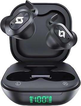 Wireless Earbuds Bluetooth Earbuds Wireless Charging Case Waterproof Headphones Built in Microphone Stereo Bass 64H Playback LED Power Display for iPhone Android Phones Computer Sports Gaming Workout