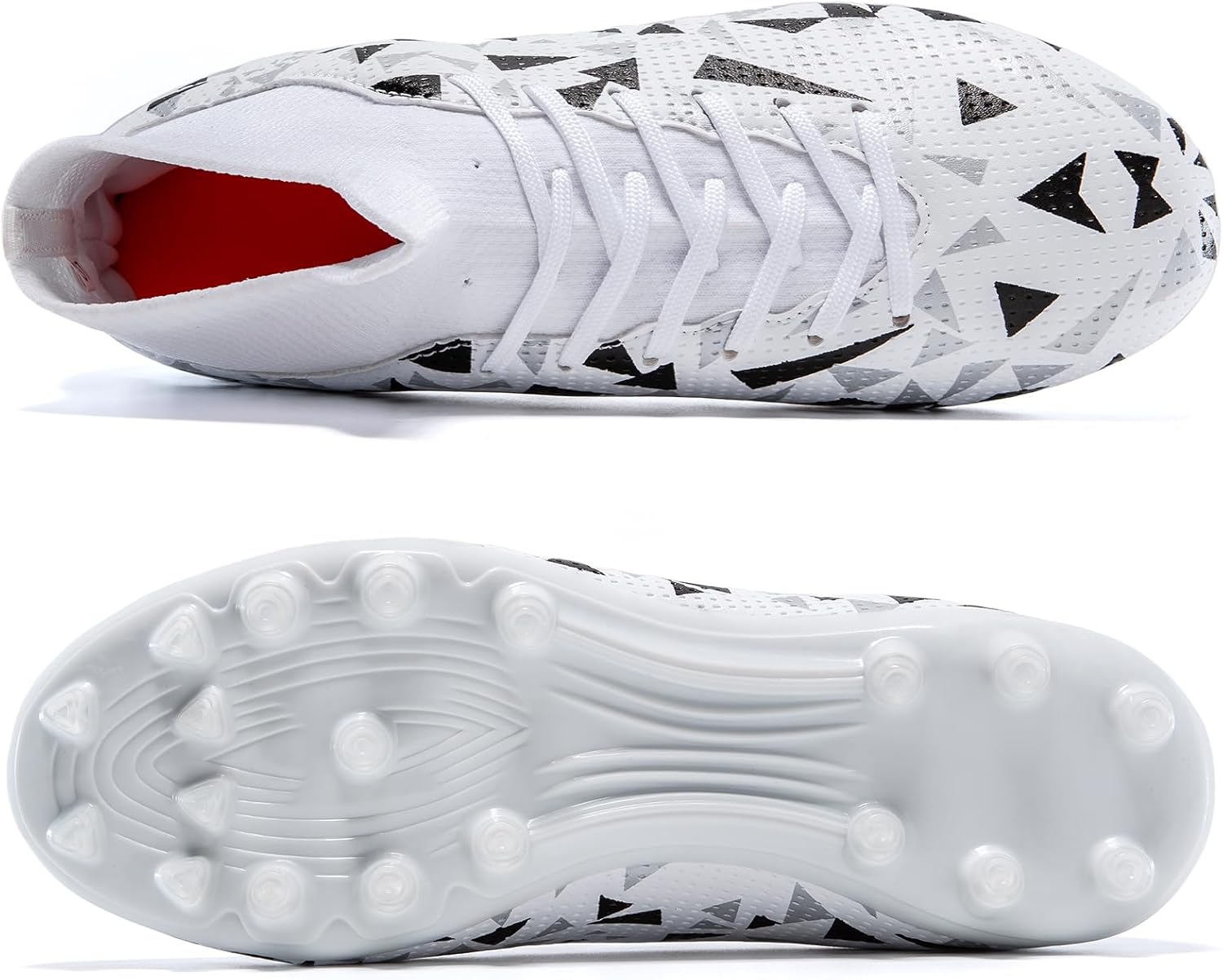 Kids Soccer Cleats High-top Youth Training Football Shoes for Boys Girls Firm Ground Outdoor Athletic Cleats for Little/Big Kid