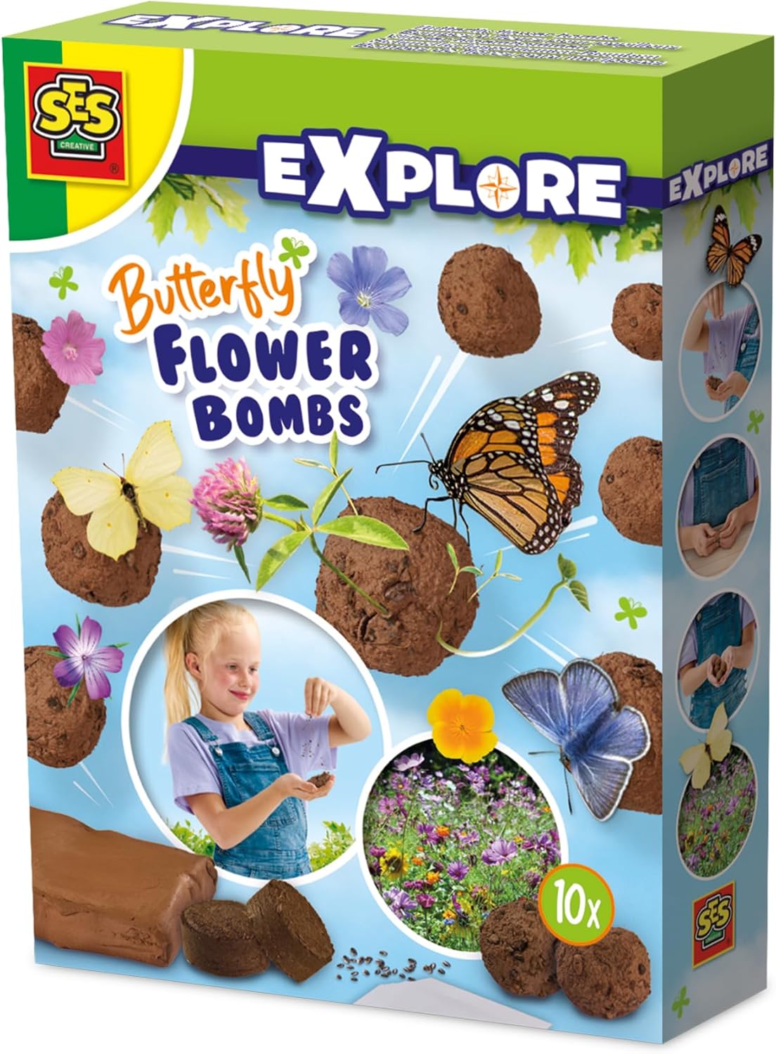 SES Creative Explore – Butterfly Flower Bombs – DIY Flower Bomb Making Kit for Kids – Grow Flowers & Attract Butterflies to Your Garden