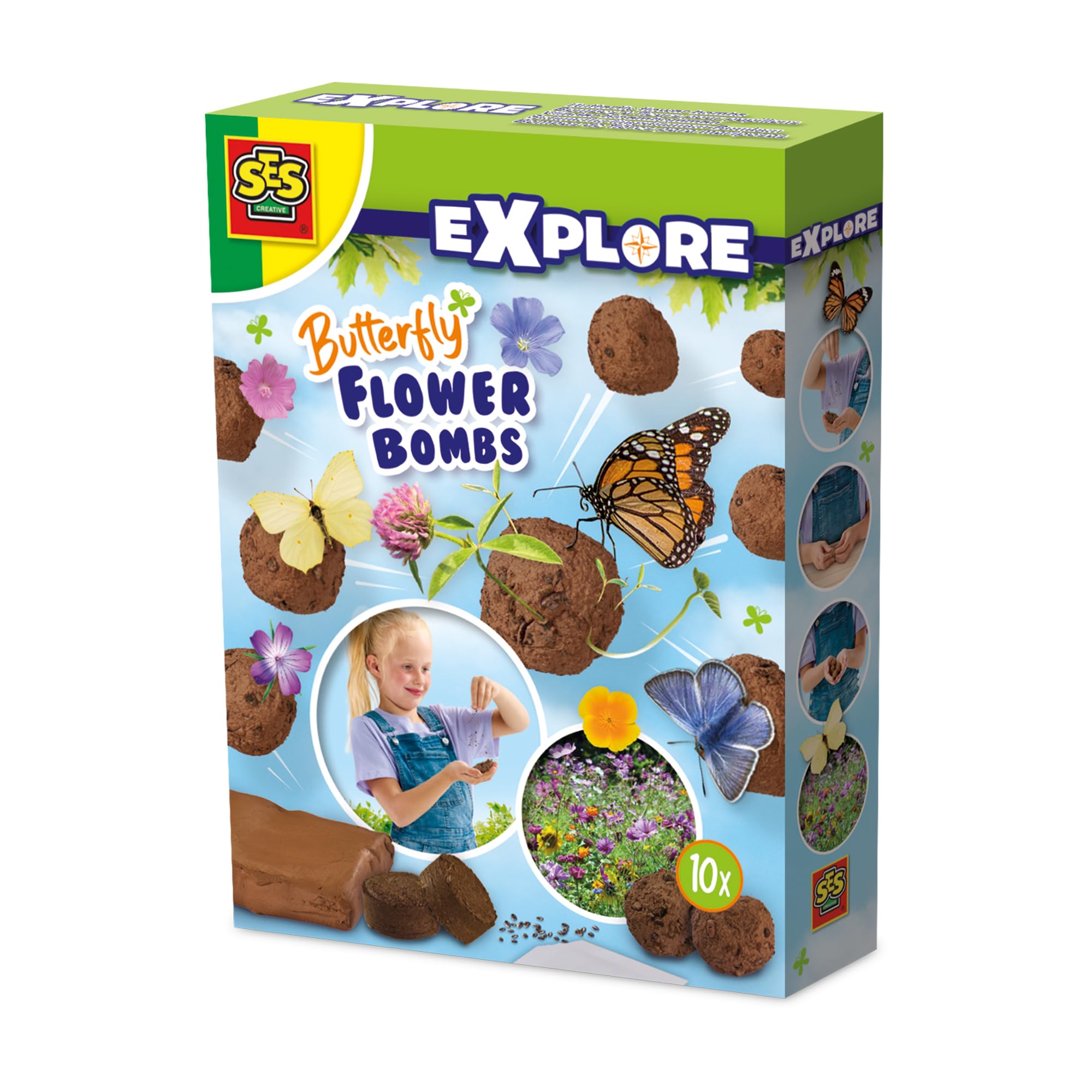 SES Creative Explore – Butterfly Flower Bombs – DIY Flower Bomb Making Kit for Kids – Grow Flowers & Attract Butterflies to Your Garden