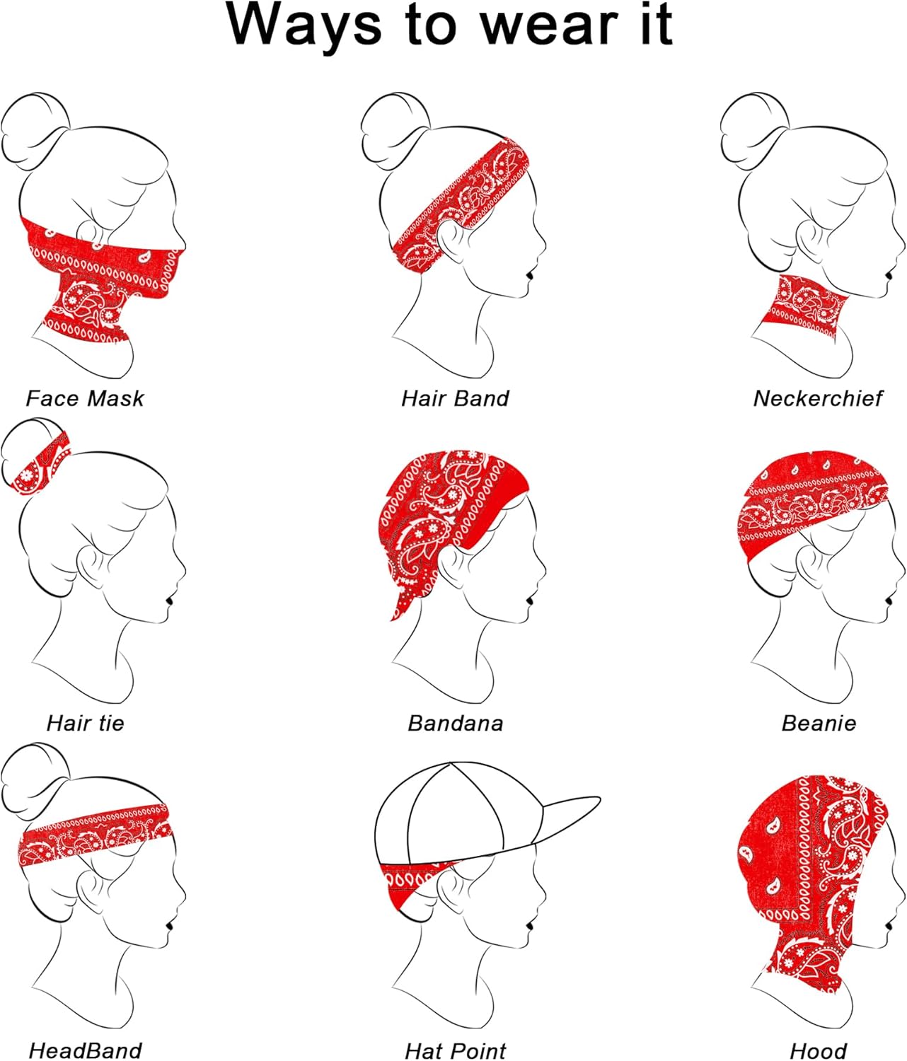 BOOMIBOO 12Pcs Bandanas For Men＆Women,100％ Premium Quality Cotton Handkerchidf 22''×22'' Paisely Pattern Hair Headband - Image 6