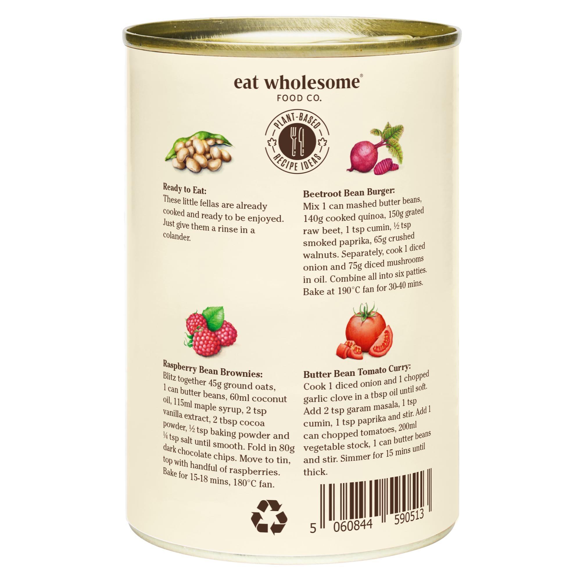 Eat Wholesome Haricots Blancs Bio, 400 g (Lot de 12)