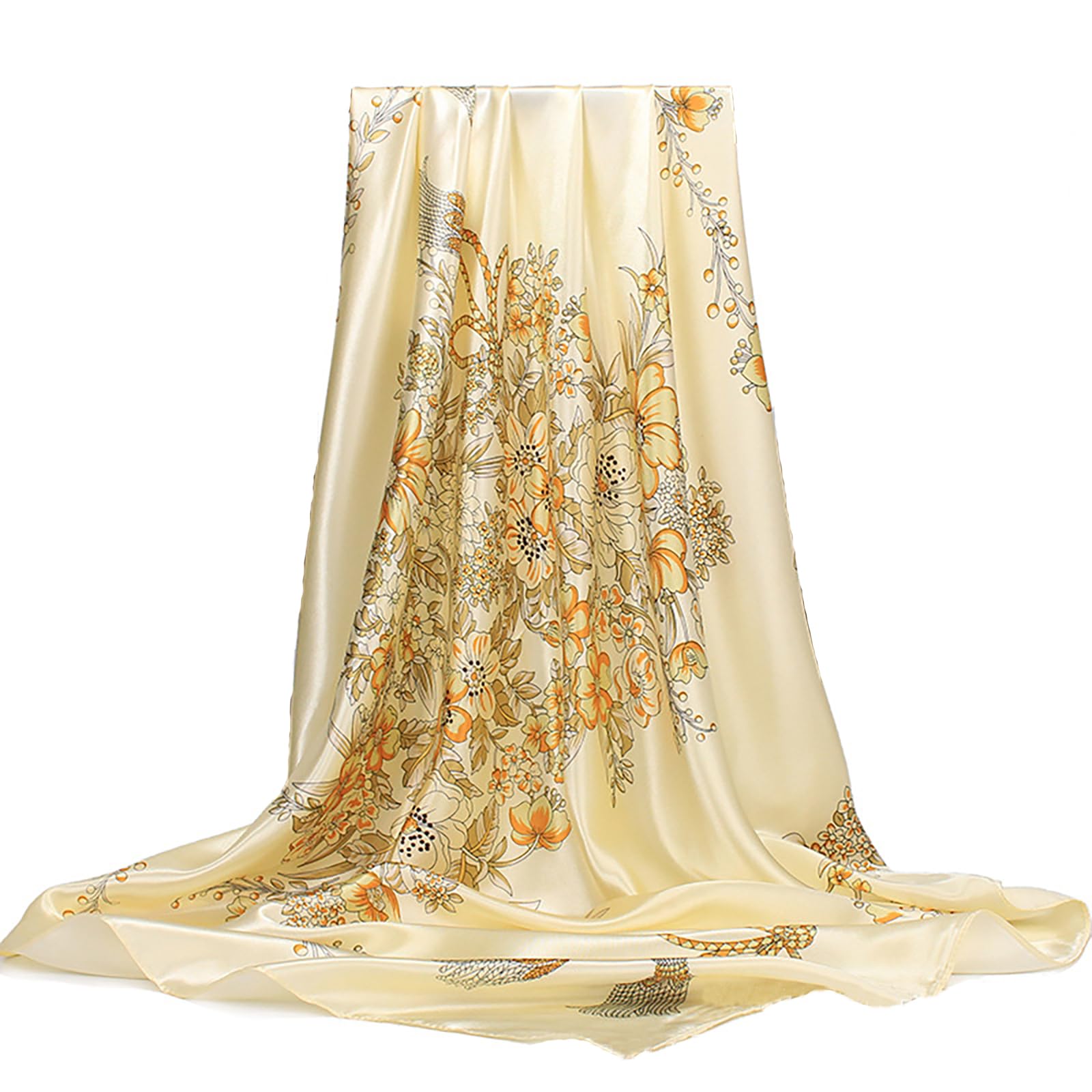 Sponsored Ad – Women's Silk Scarf Head Scarf for Women Scarf for Hair Wrapping Square Satin Head Scarf Hijab Head Scarf 90x90cm Silk Neck Scarf for Women